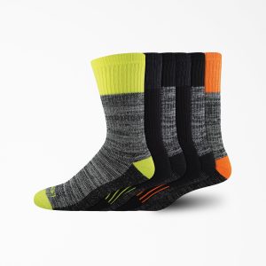 Moisture Control Crew Work Socks. Size 6-12. 6-Pack