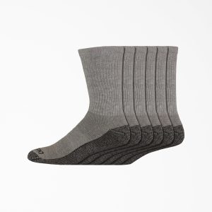Moisture Control Crew Work Socks. Size 6-12. 6-Pack
