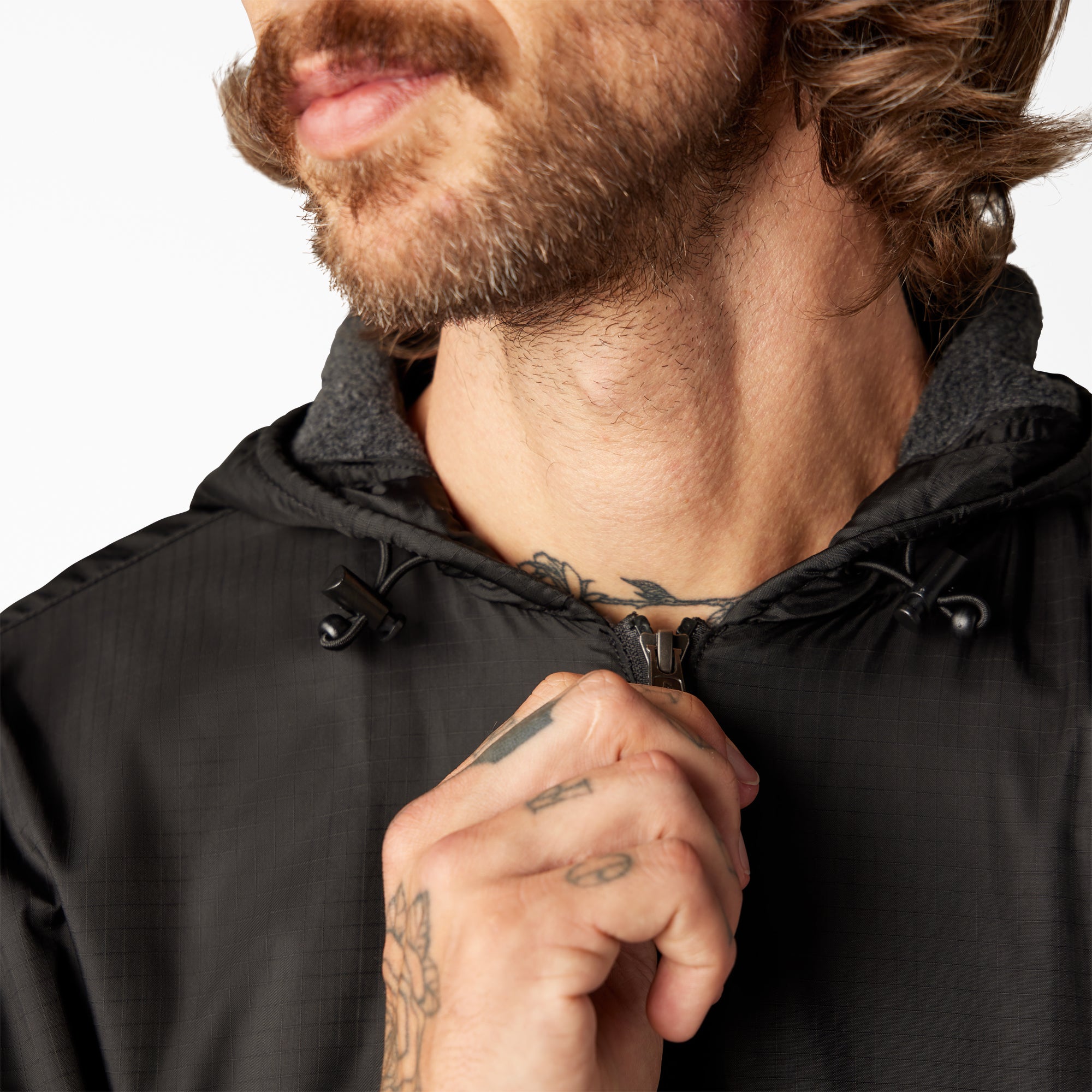 Fleece Lined Nylon Hooded Jacket - 图片 7