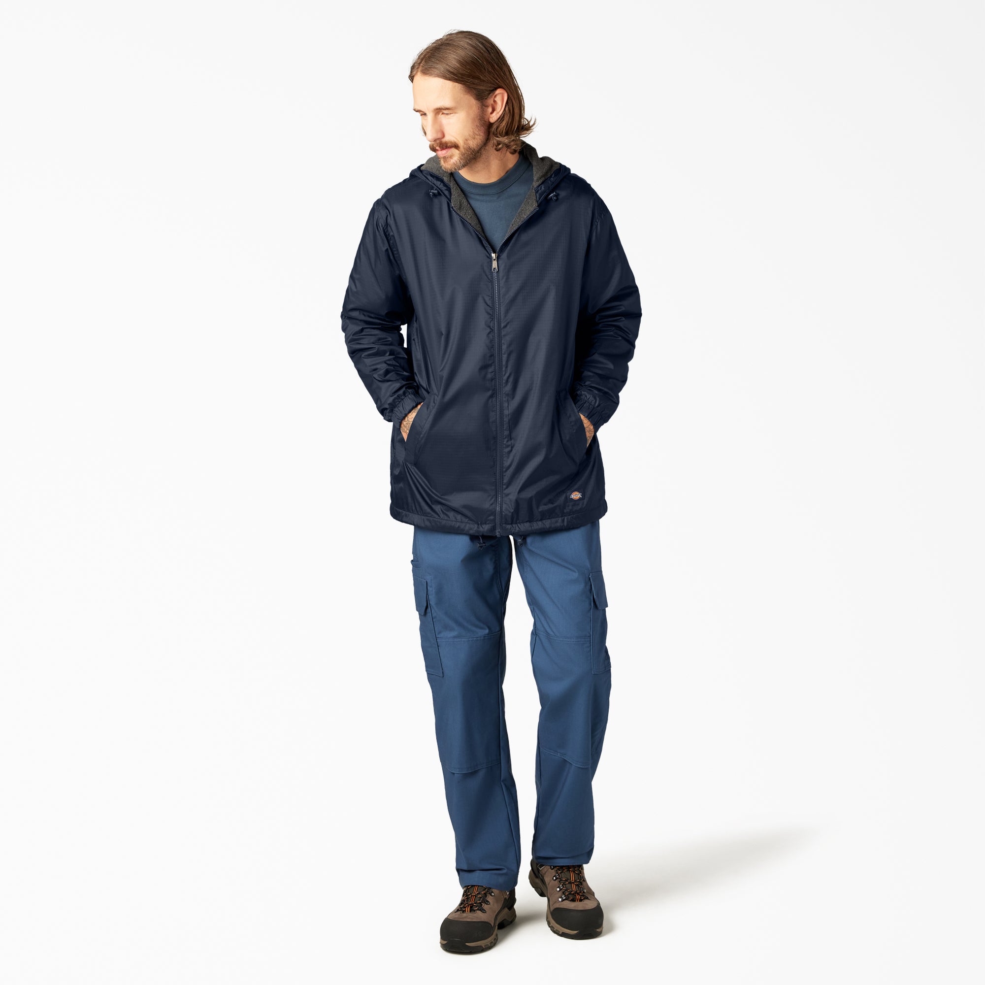 Fleece Lined Nylon Hooded Jacket - 图片 5