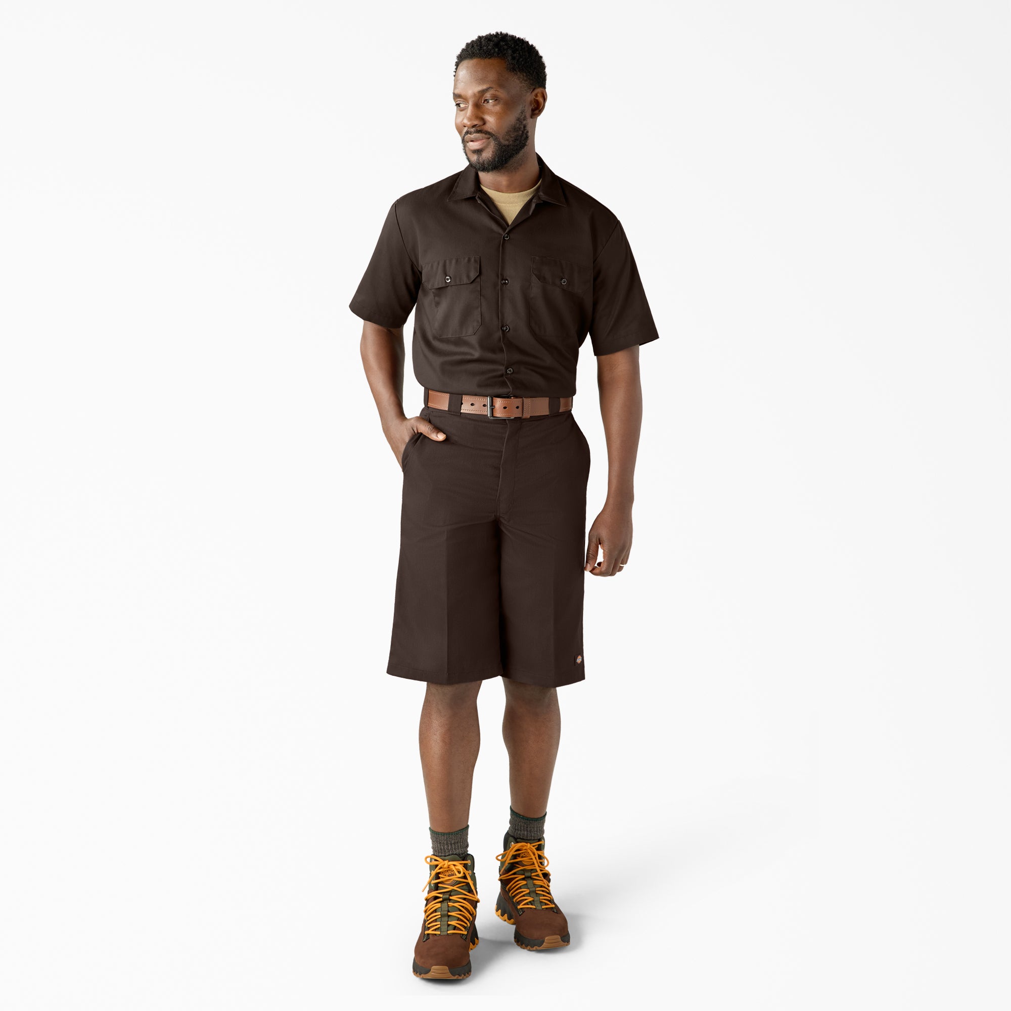 Loose Fit Flat Front Work Shorts. 13 - 图片 5