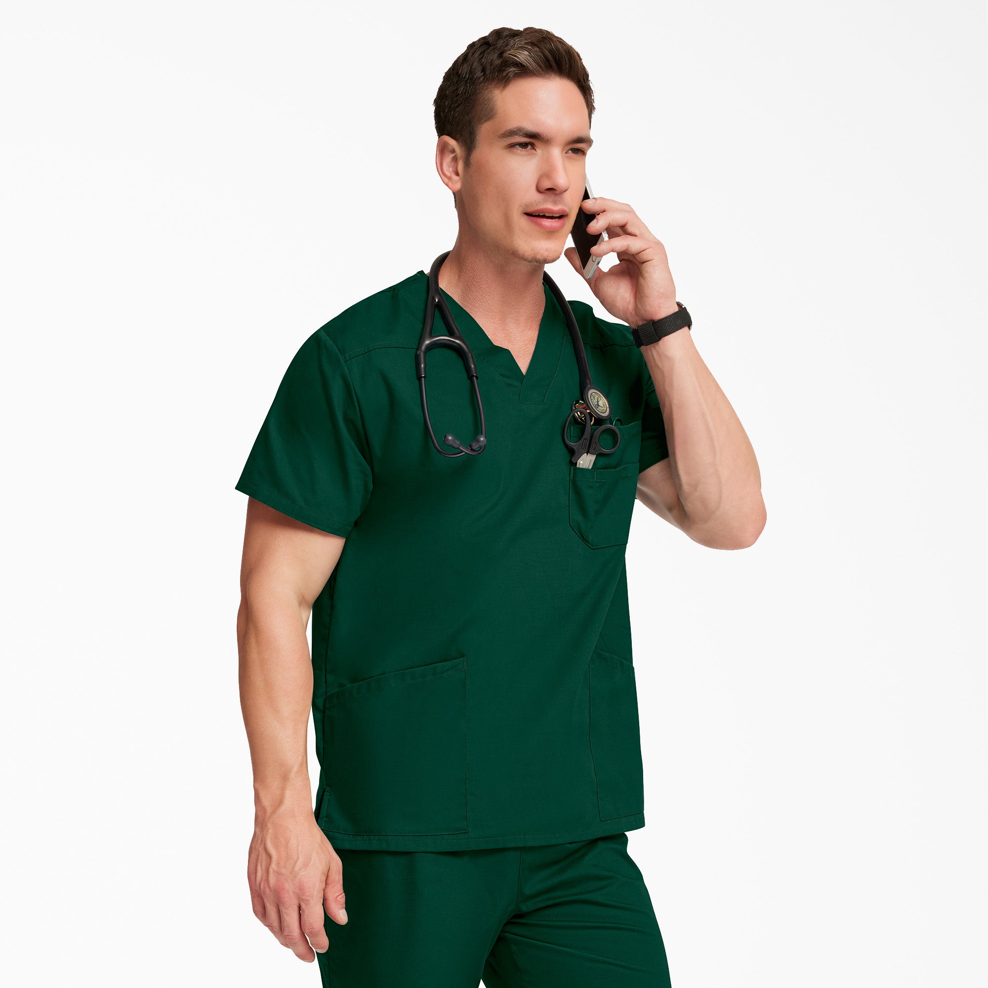 Men's EDS Signature V-Neck Scrub Top - 图片 4