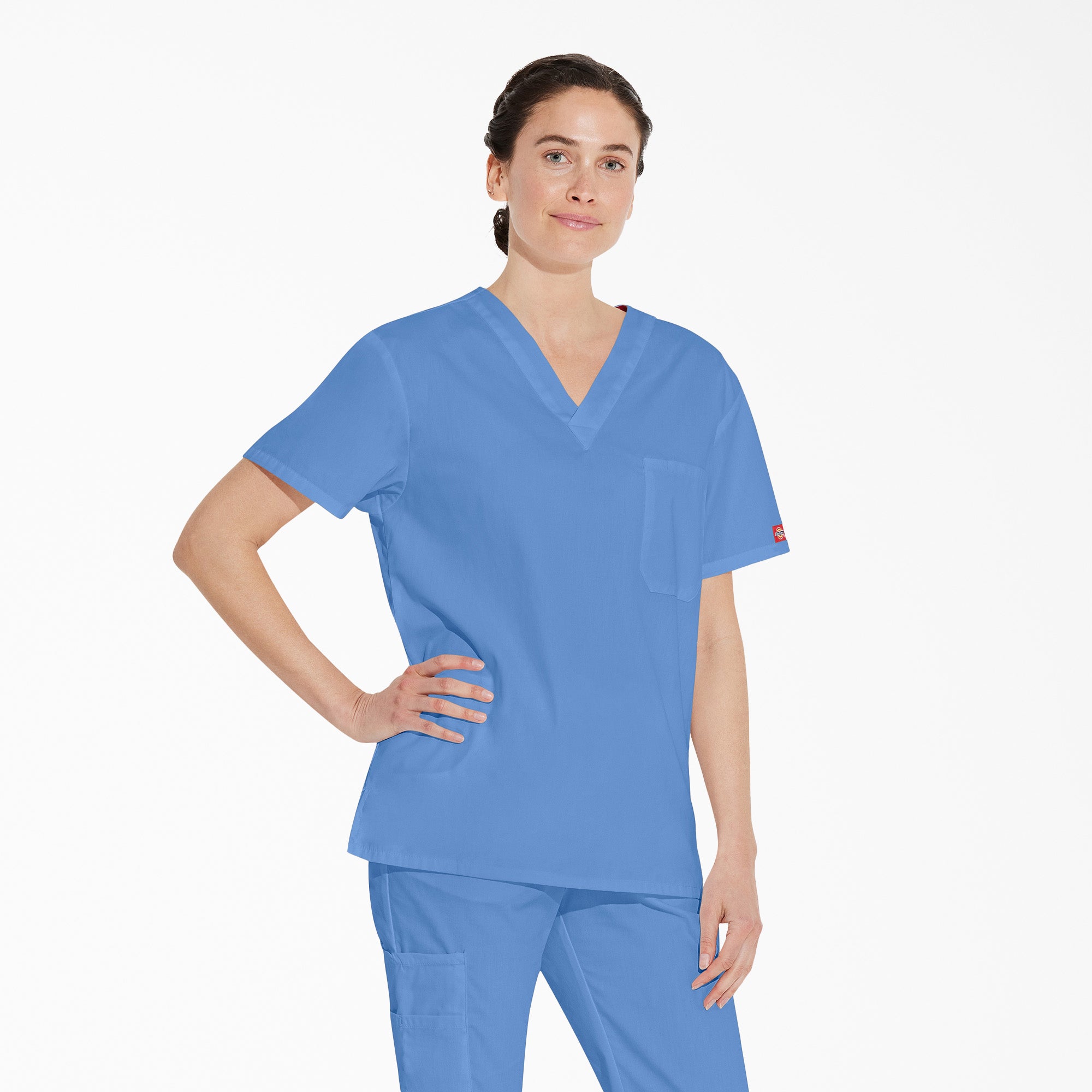 Unisex EDS Signature V-Neck Scrub Top - 图片 4