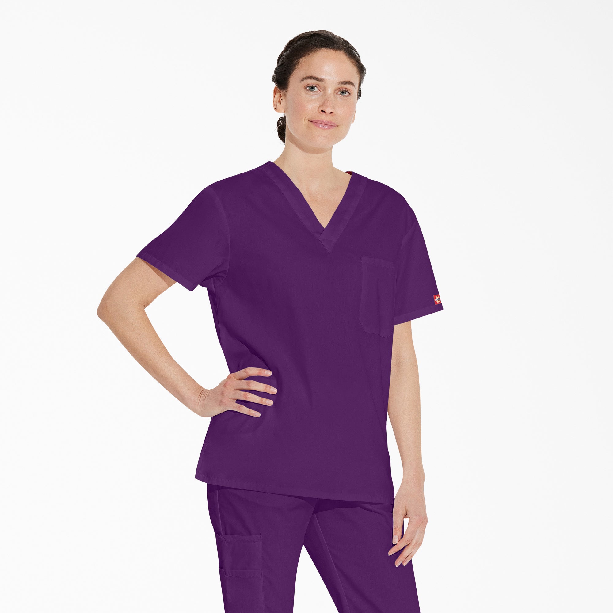 Unisex EDS Signature V-Neck Scrub Top - 图片 4