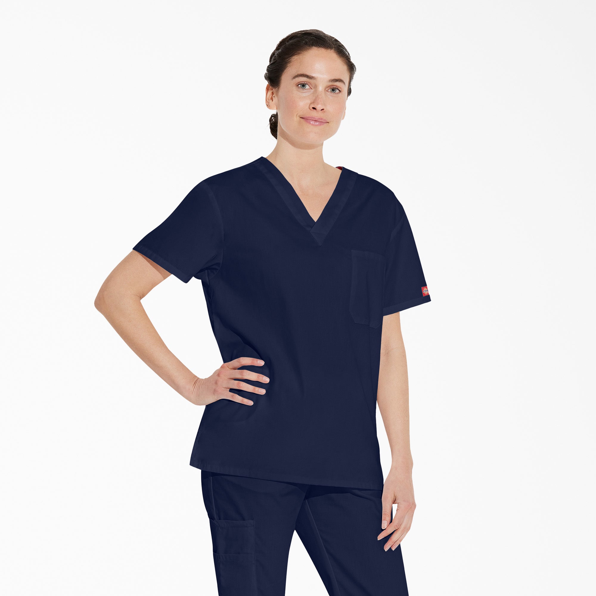 Unisex EDS Signature V-Neck Scrub Top - 图片 4