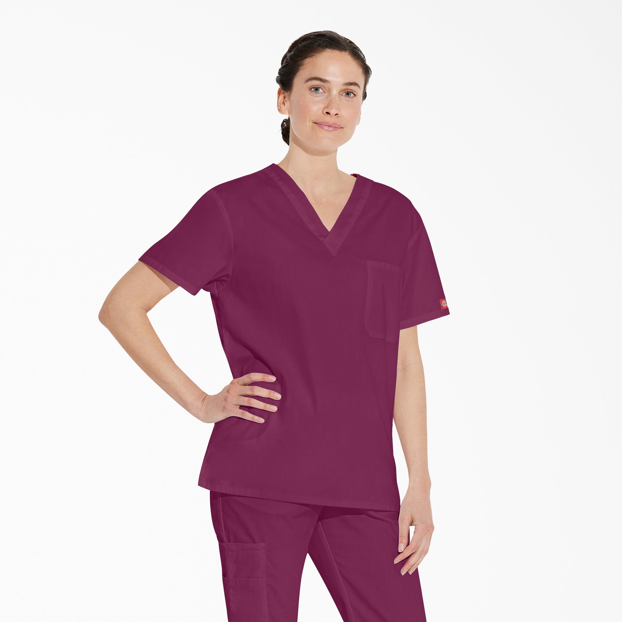 Unisex EDS Signature V-Neck Scrub Top - 图片 4