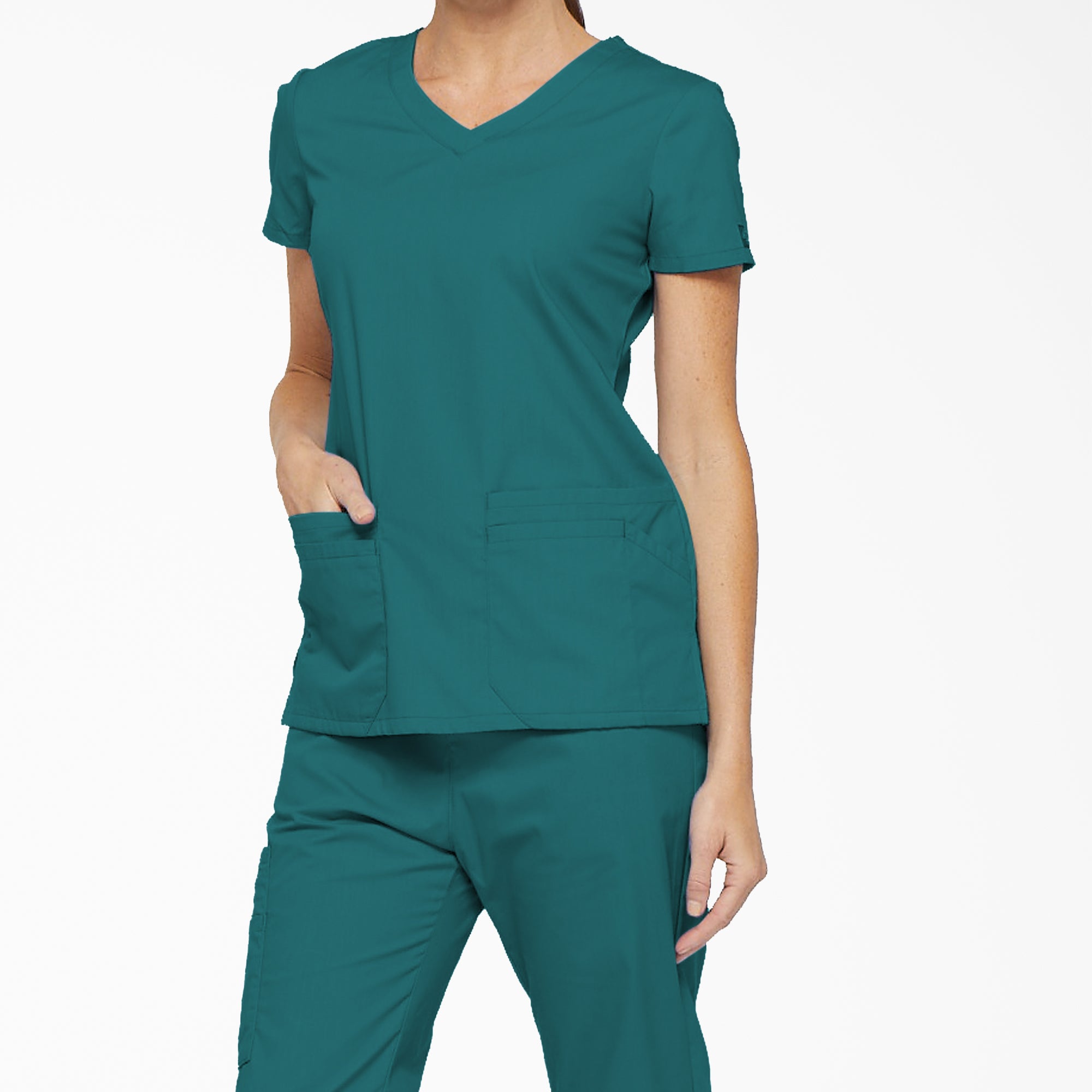 Women's EDS Signature V-Neck Scrub Top - 图片 3