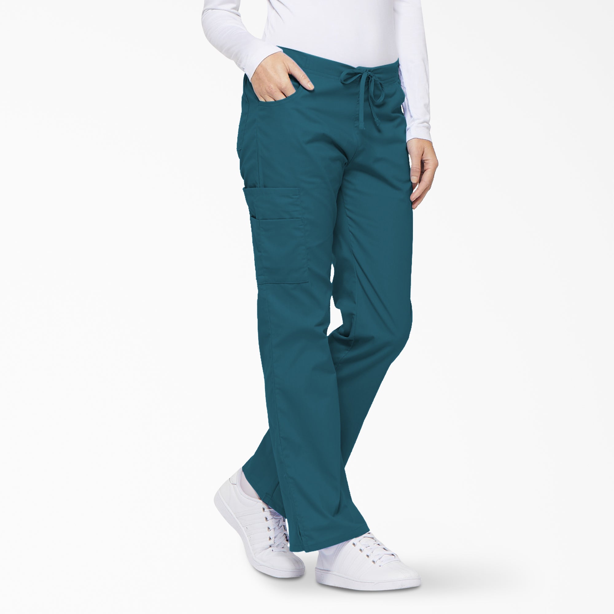 Women's EDS Signature Drawstring Cargo Scrub Pants - 图片 4