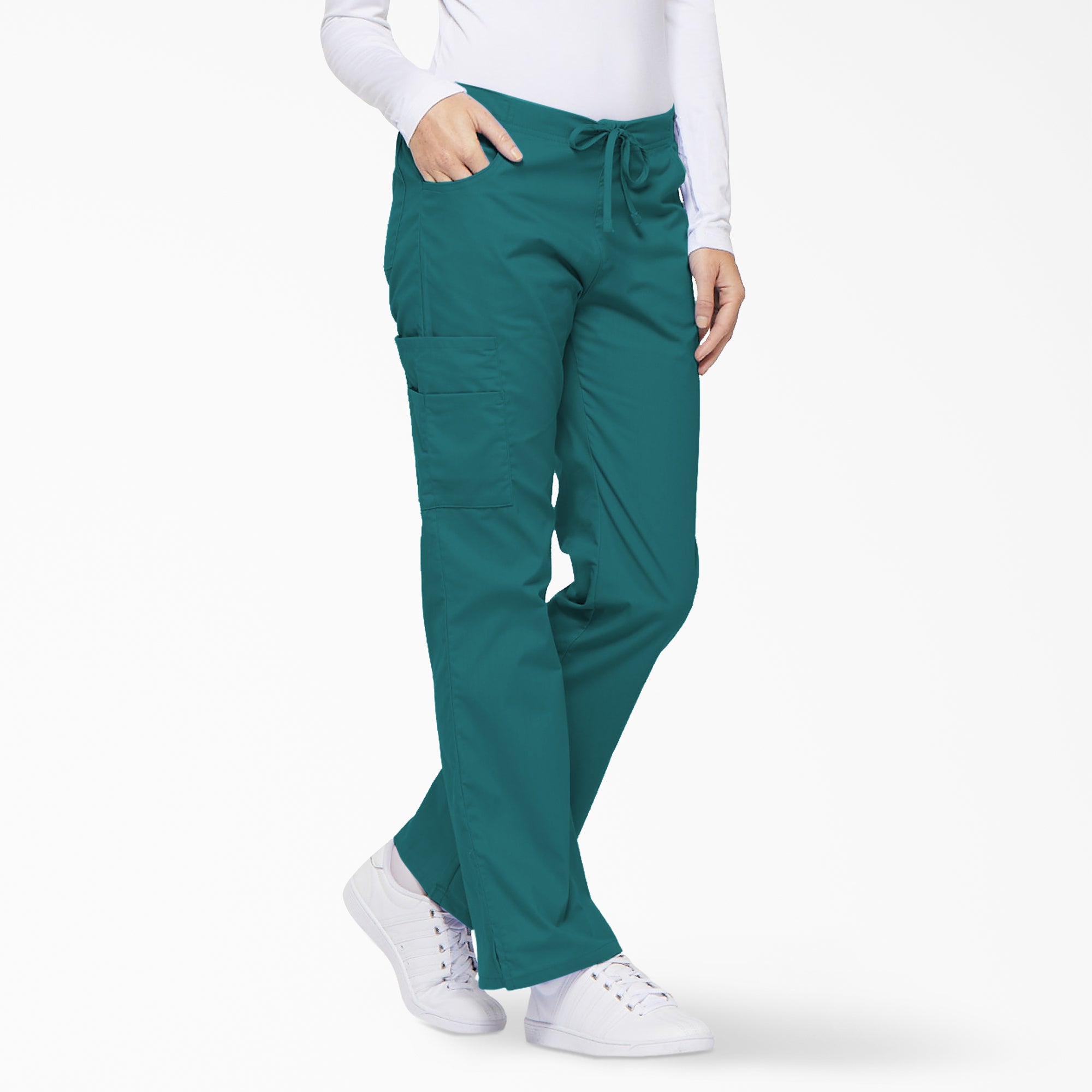 Women's EDS Signature Drawstring Cargo Scrub Pants - 图片 4
