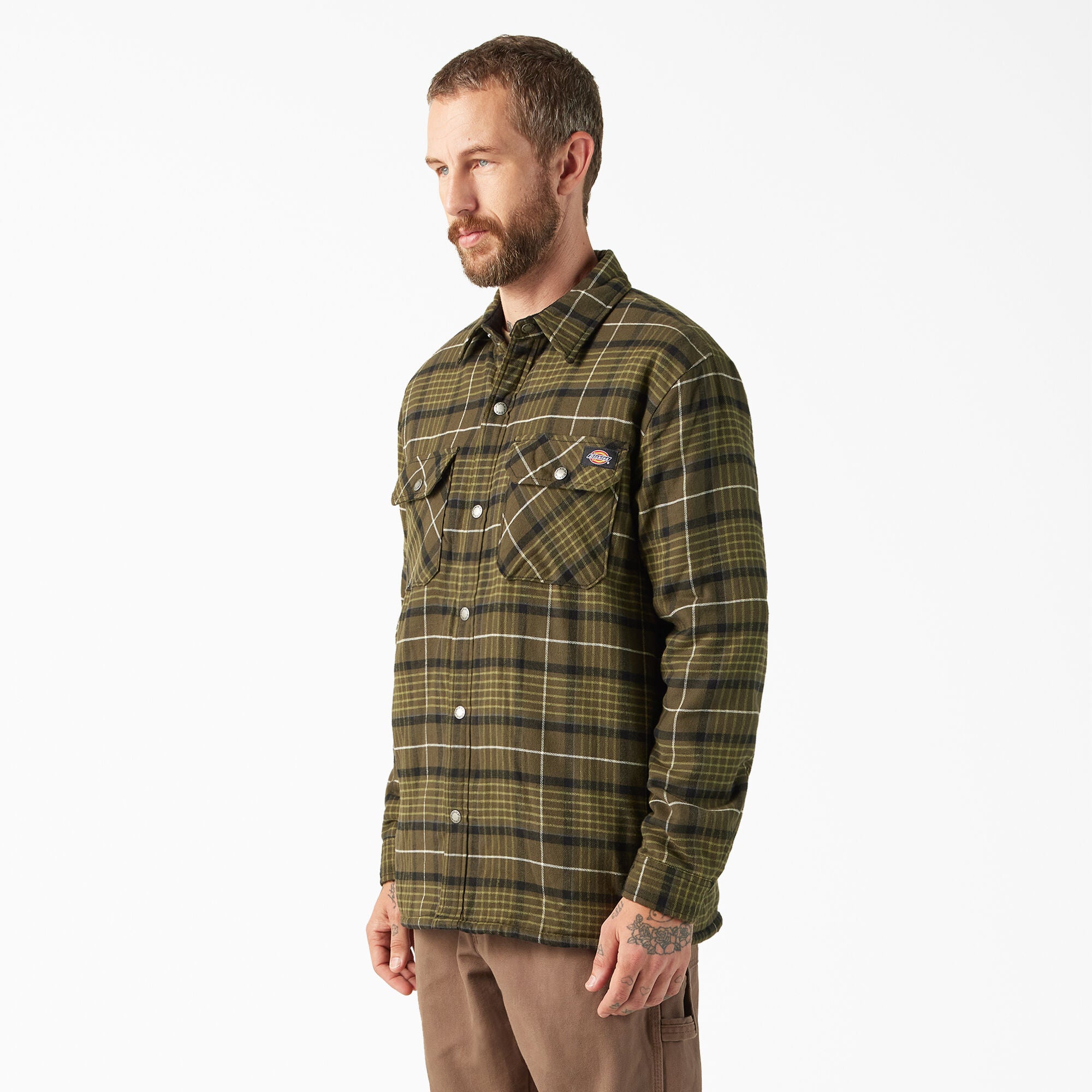 Water Repellent Fleece-Lined Flannel Shirt Jacket - 图片 3