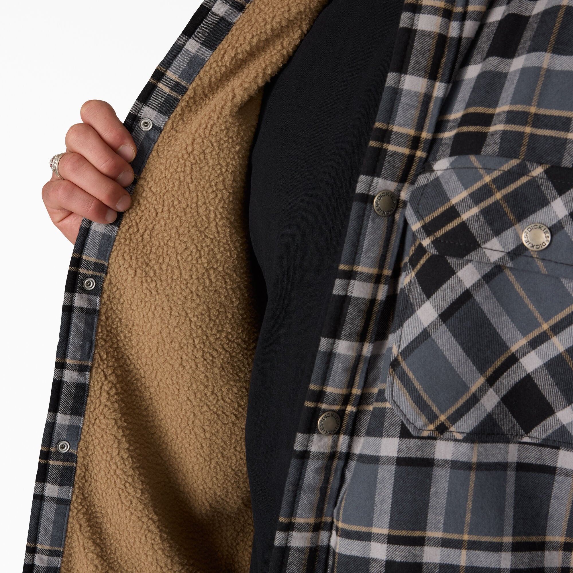 Water Repellent Fleece-Lined Flannel Shirt Jacket - 图片 6