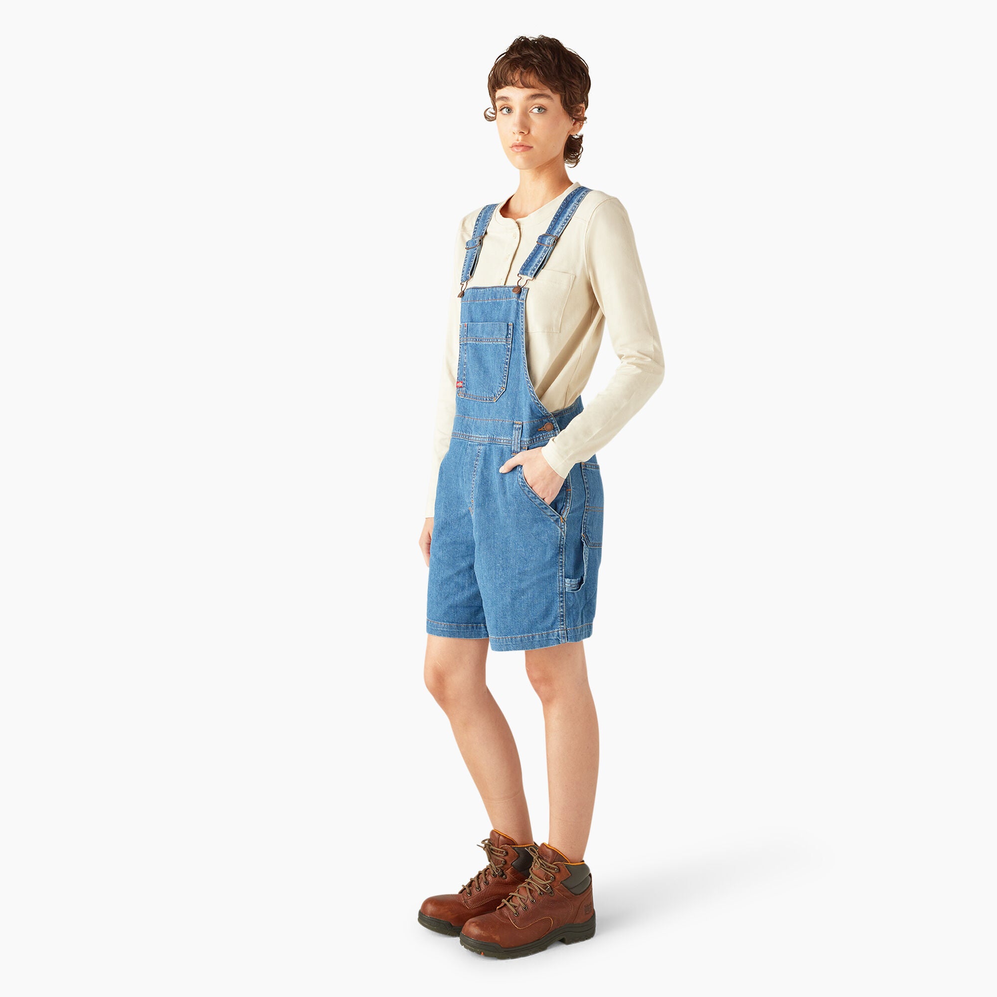 Women's Relaxed Fit Bib Shortalls. 7 - 图片 2