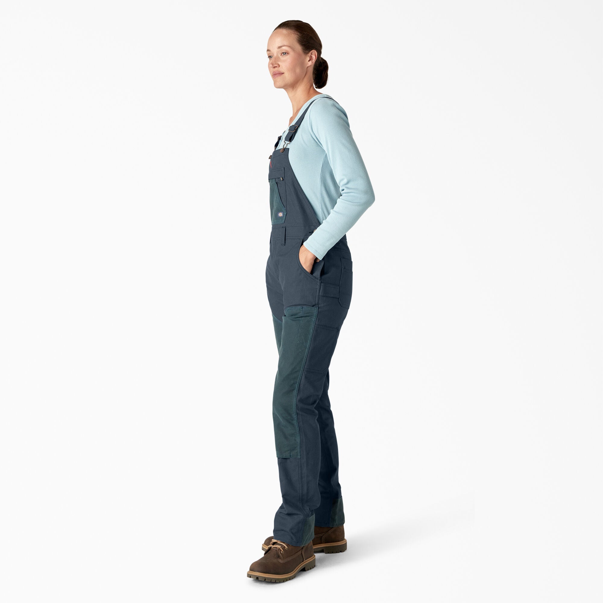 Women's Relaxed Fit Waxed Canvas Bib Overalls - 图片 3