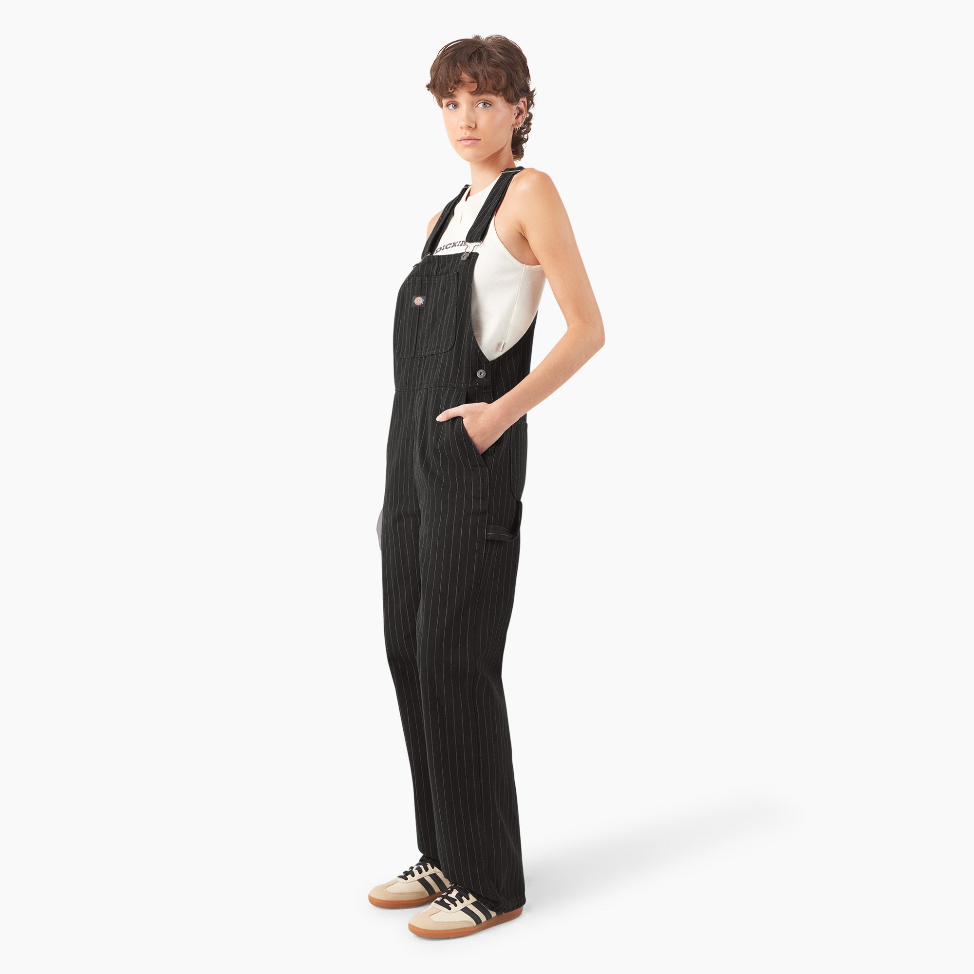 Women's Pinstripe Service Bib Overalls - 图片 3