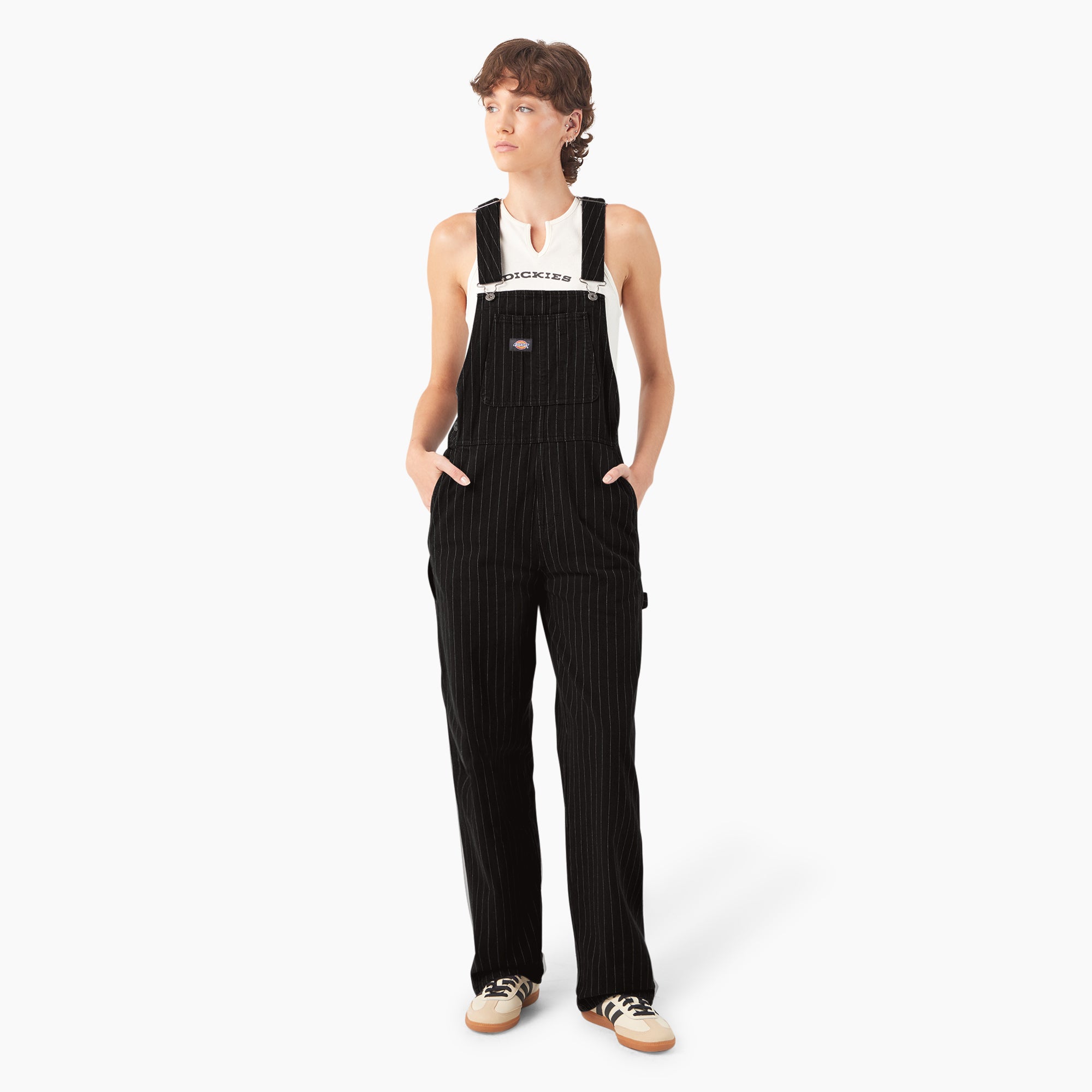 Women's Pinstripe Service Bib Overalls - 图片 5