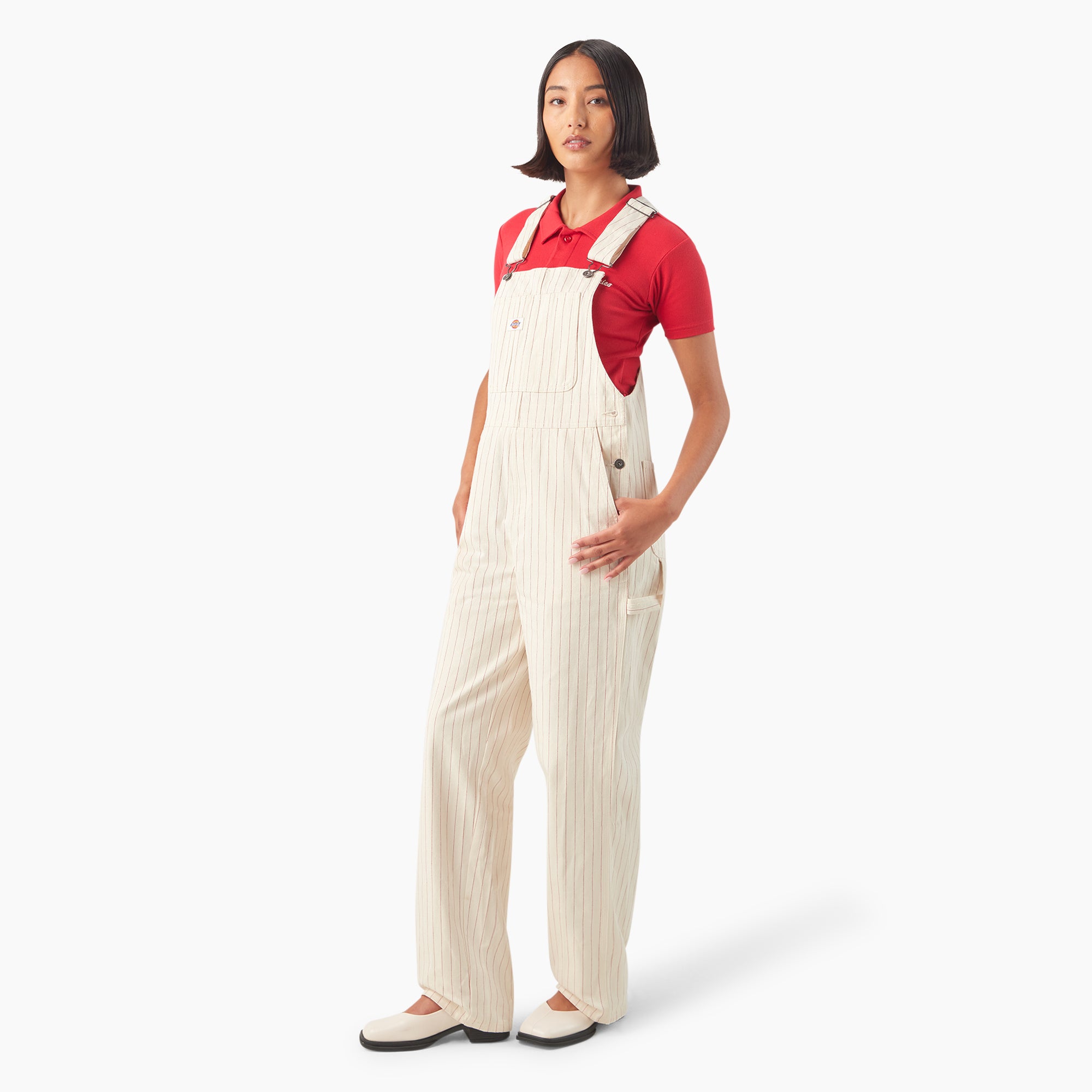 Women's Pinstripe Service Bib Overalls - 图片 3