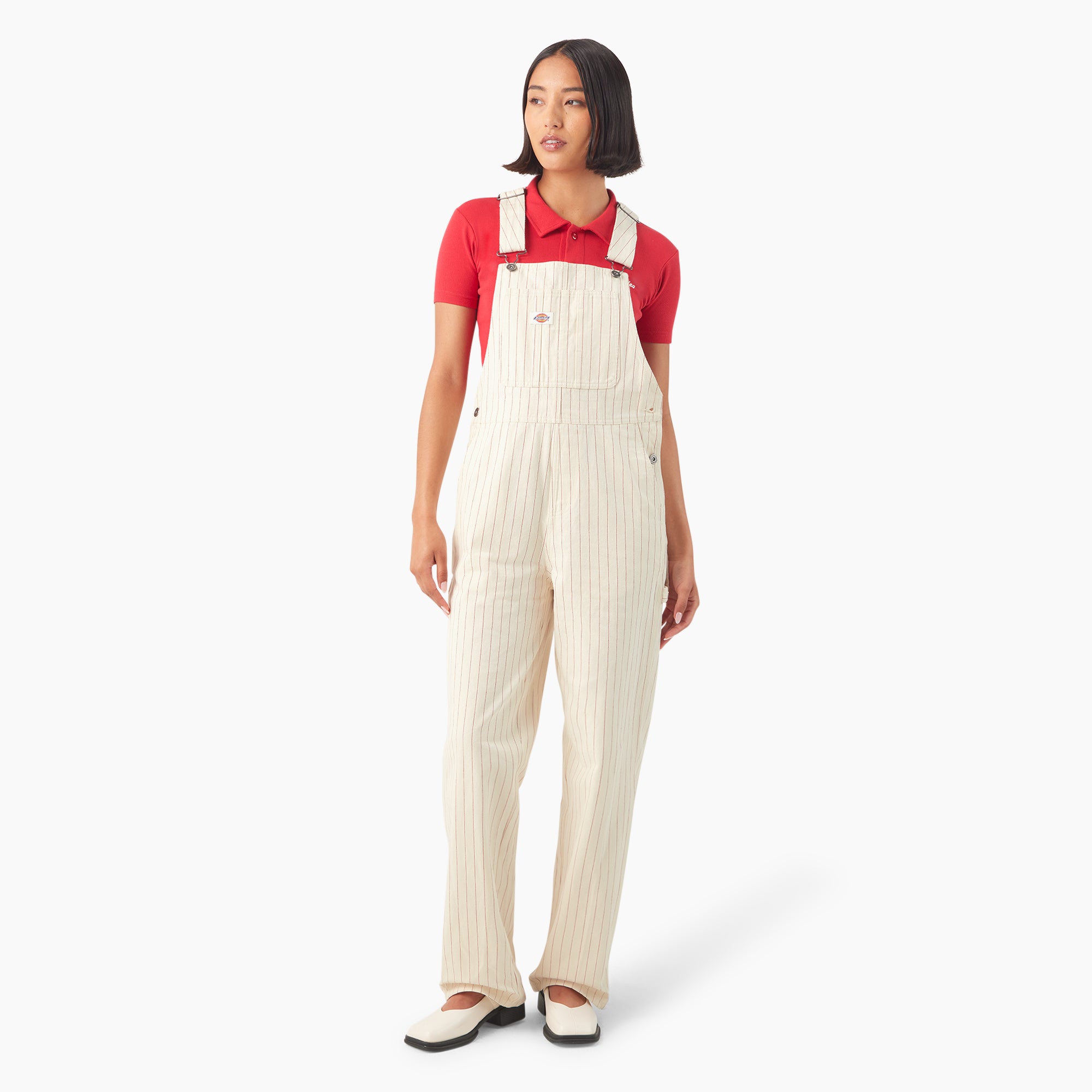 Women's Pinstripe Service Bib Overalls