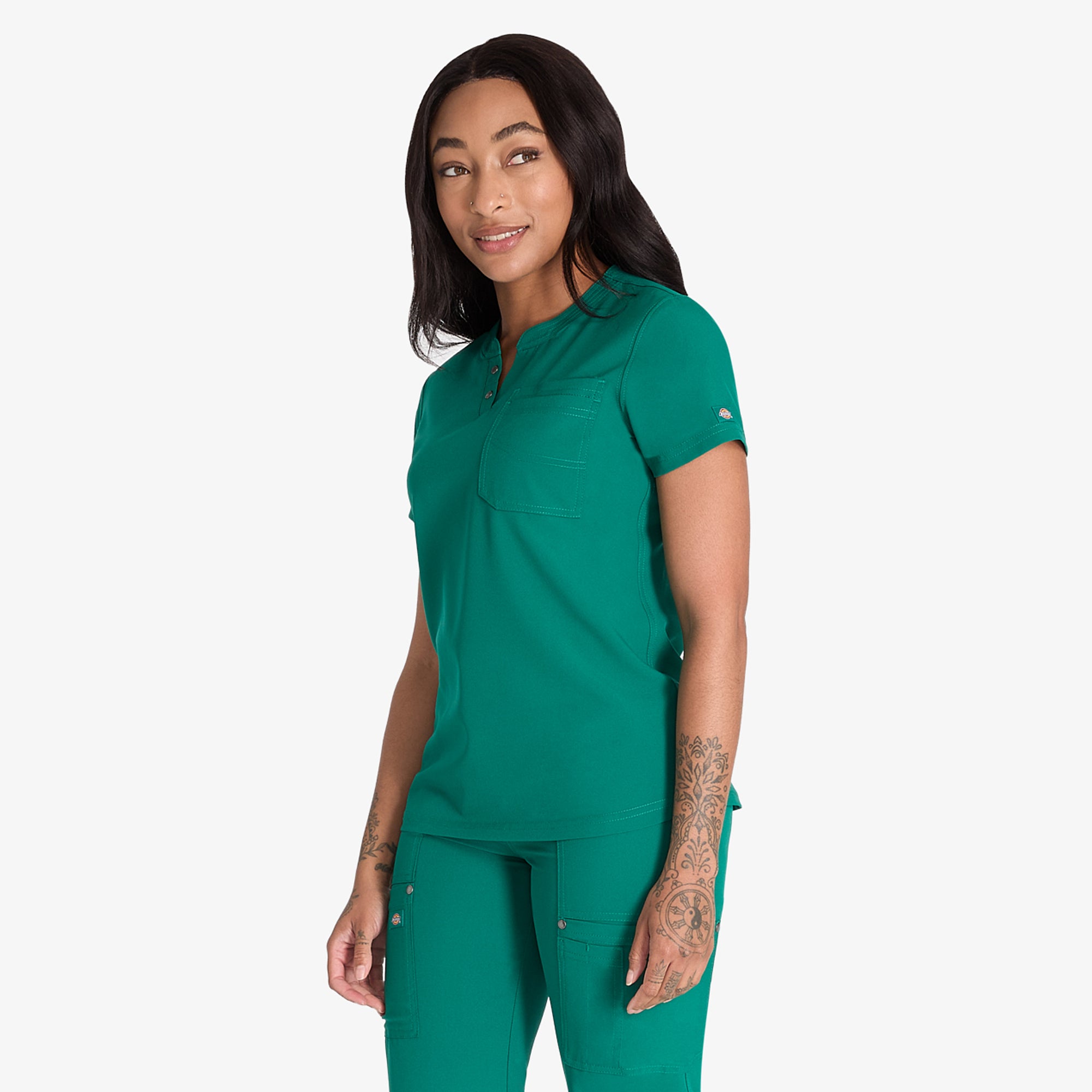 Women's EDS NXT Henley Scrub Top - 图片 3