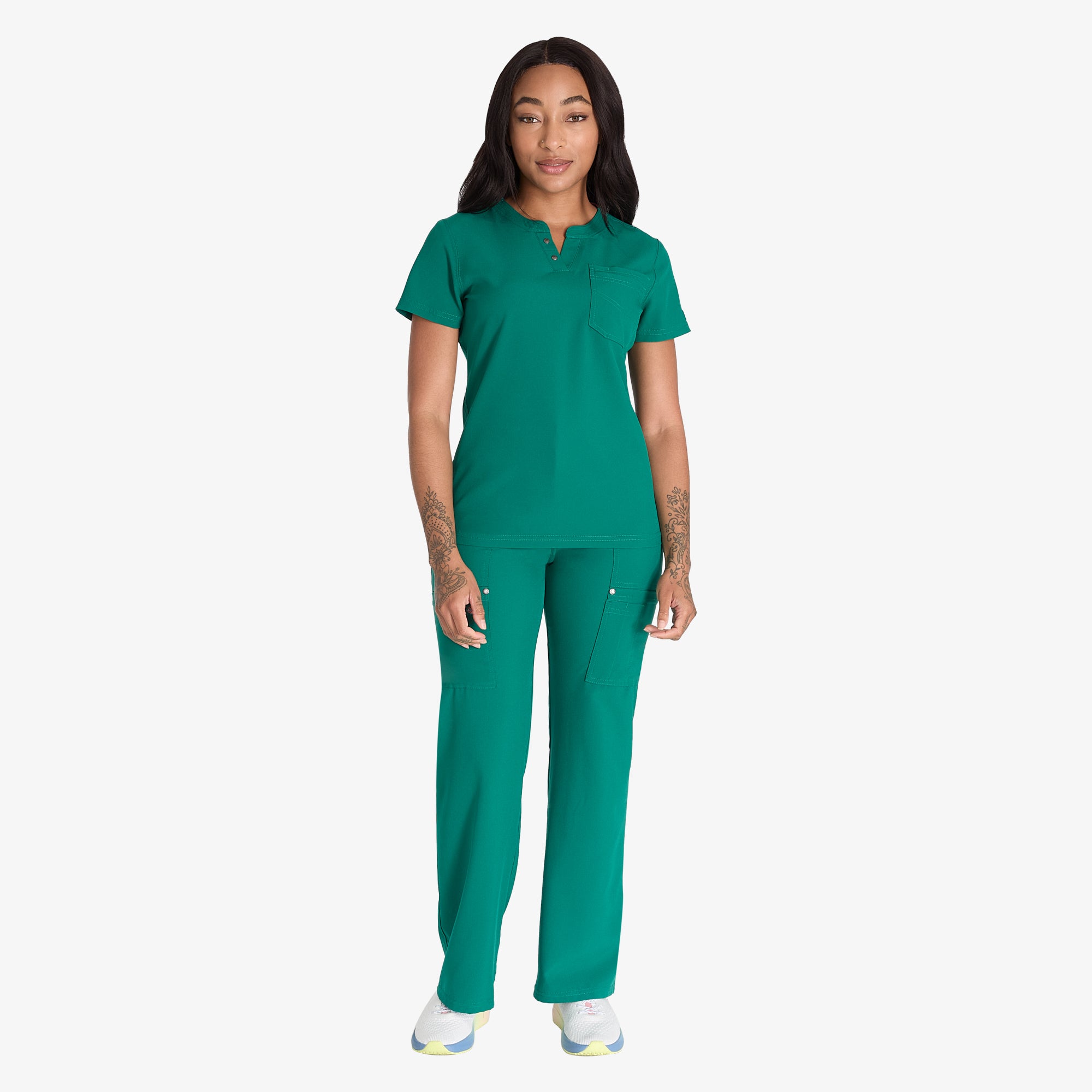 Women's EDS NXT Henley Scrub Top - 图片 5