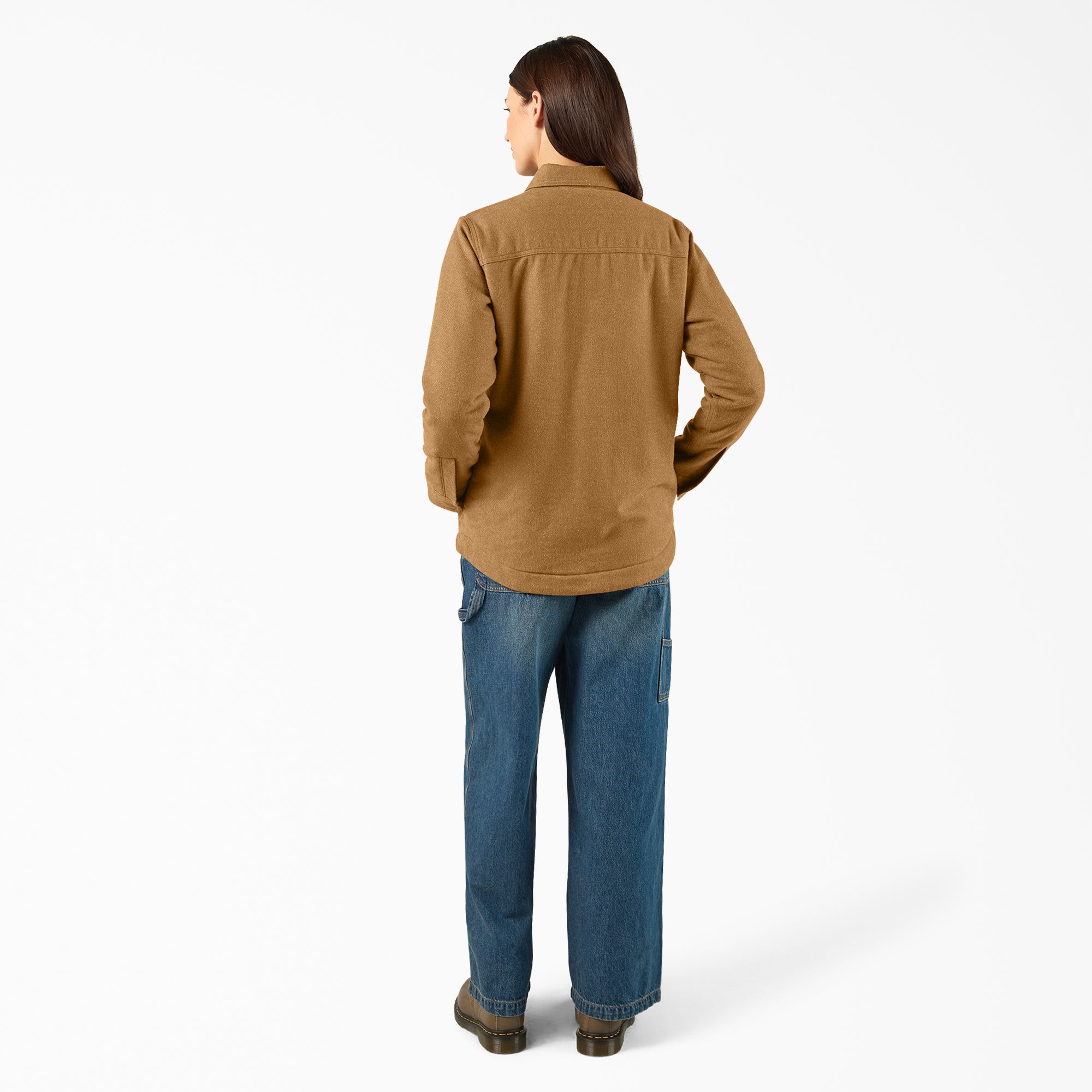 Women's Fleece Lined Flannel Chore Coat - 图片 5