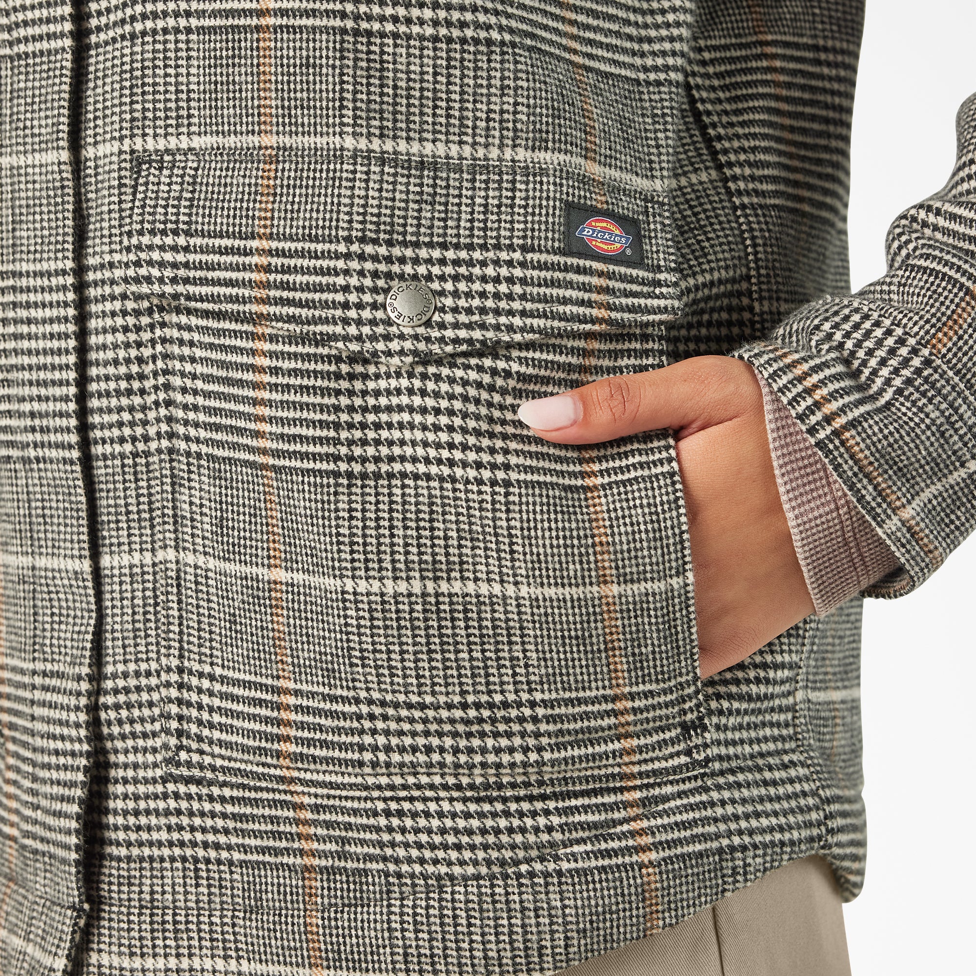 Women's Fleece Lined Flannel Chore Coat - 图片 6