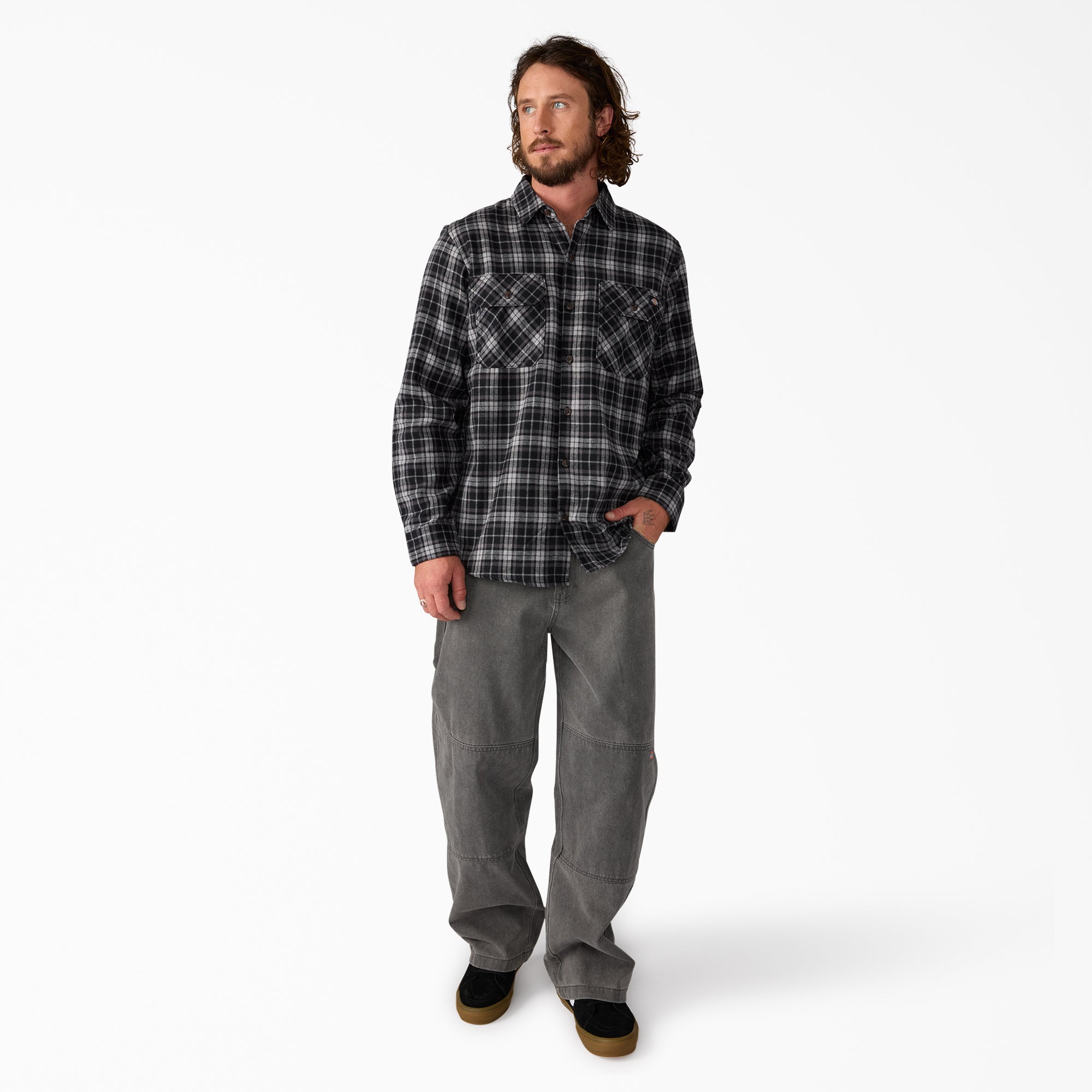 Long Sleeve Flannel Work Shirt - 图片 4
