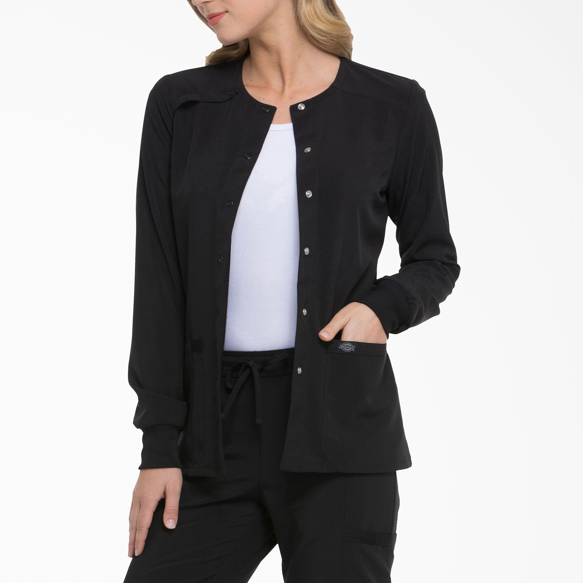 Women's EDS Essentials Snap Front Scrub Jacket - 图片 3