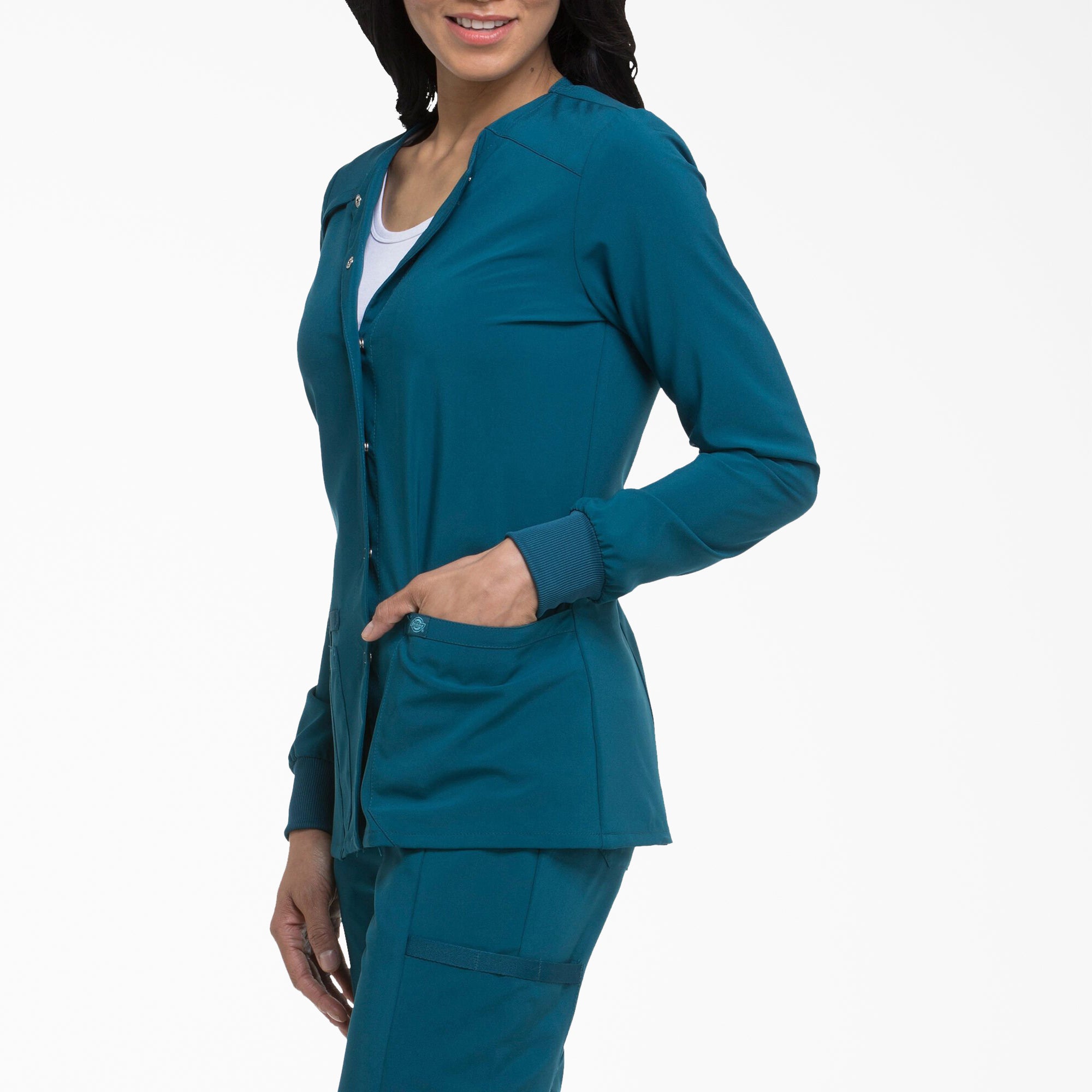 Women's EDS Essentials Snap Front Scrub Jacket - 图片 3