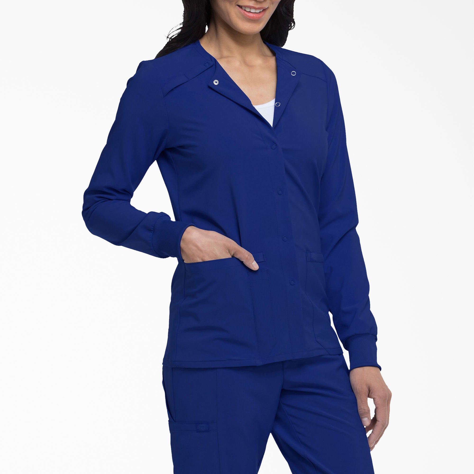 Women's EDS Essentials Snap Front Scrub Jacket - 图片 4
