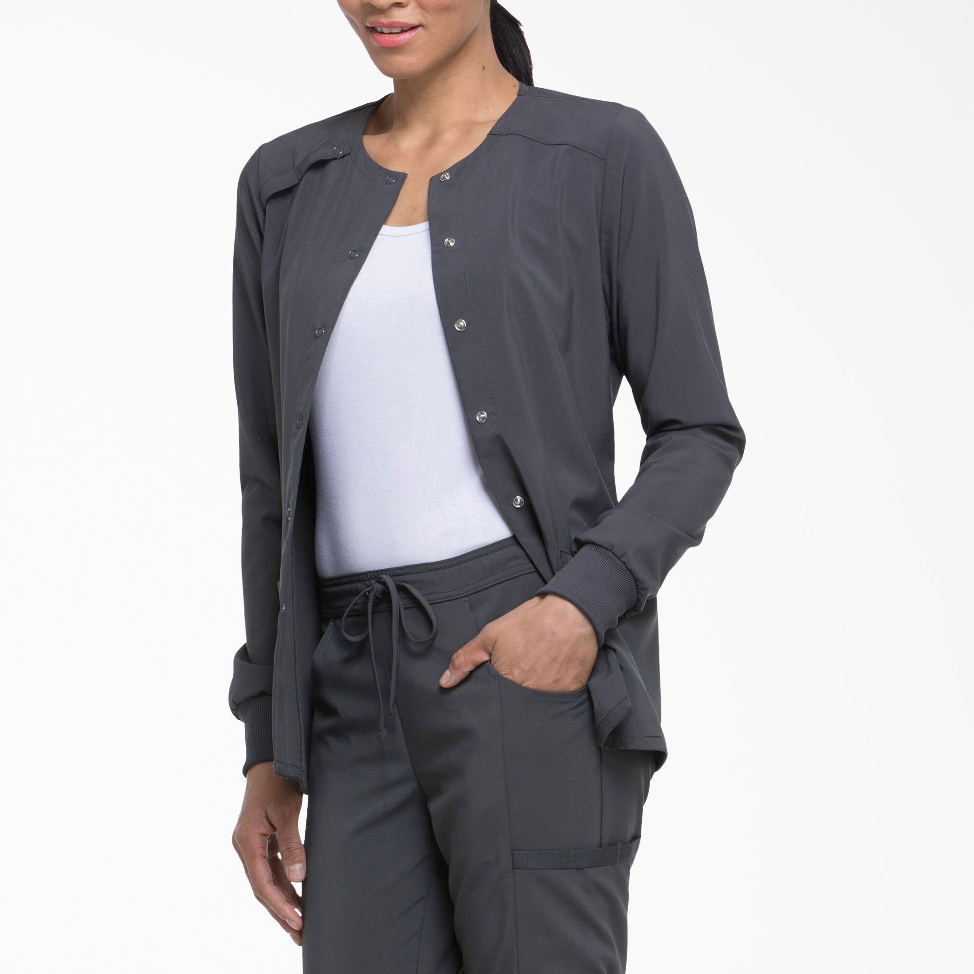 Women's EDS Essentials Snap Front Scrub Jacket - 图片 3