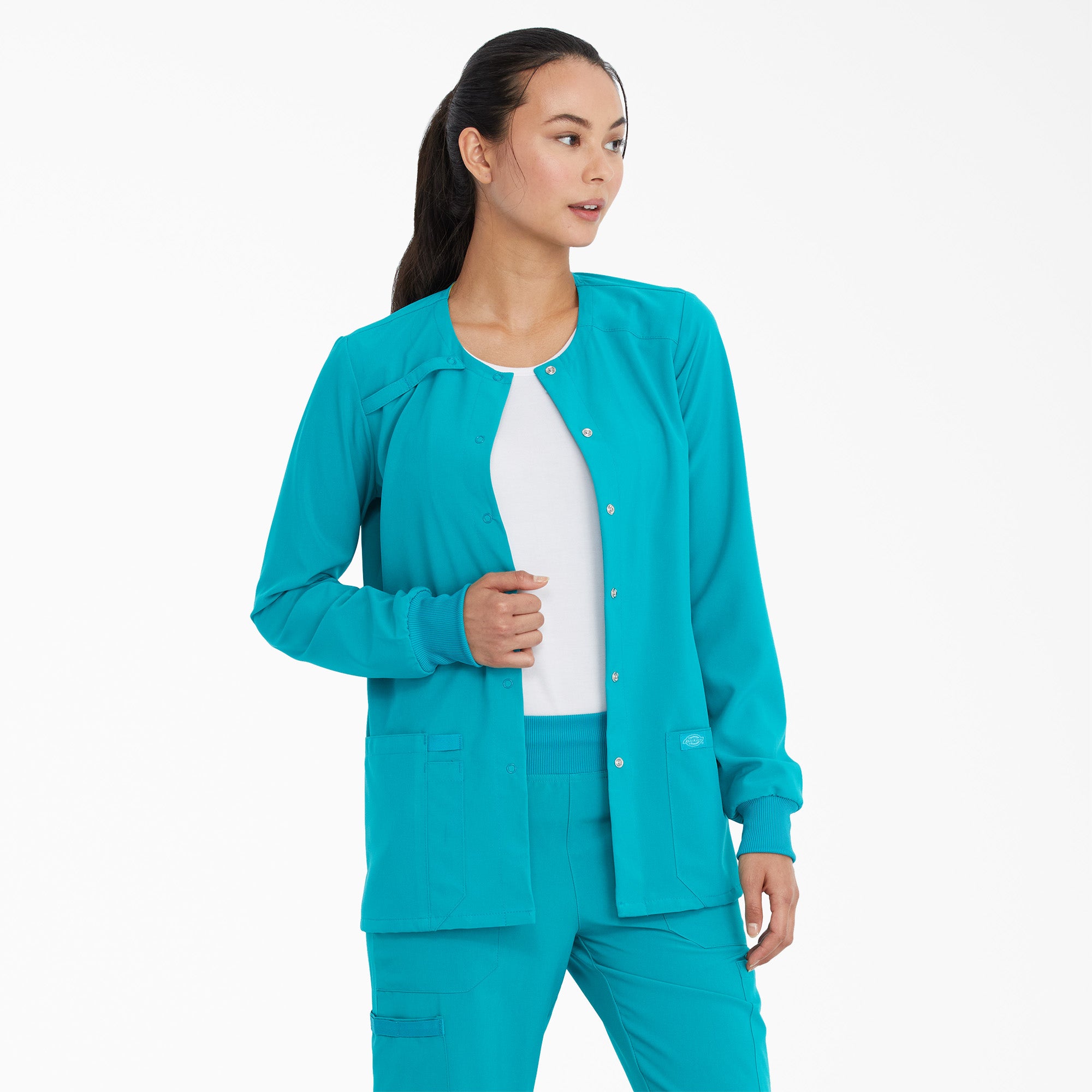 Women's EDS Essentials Snap Front Scrub Jacket - 图片 4