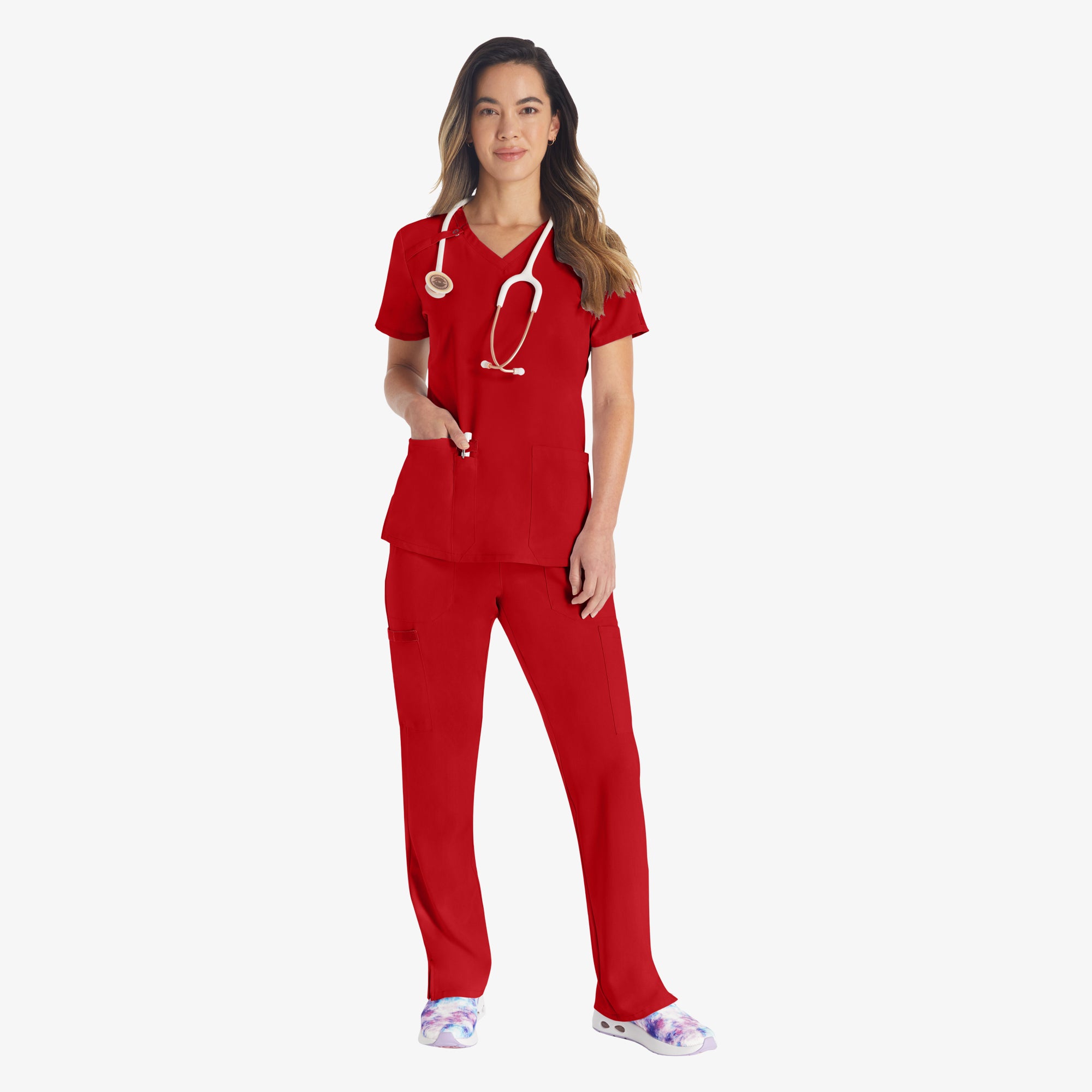 Women's EDS Essentials V-Neck Scrub Top - 图片 5
