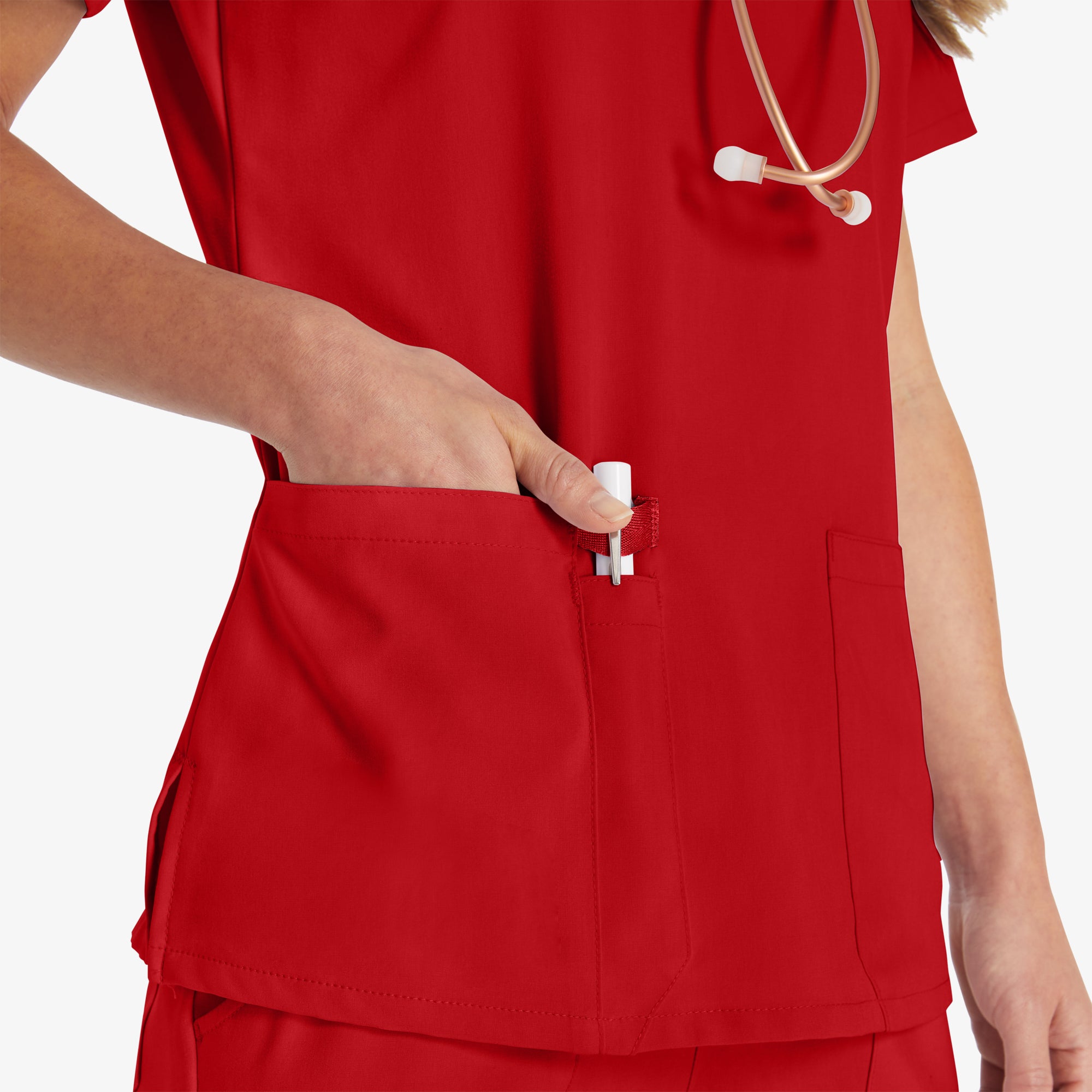Women's EDS Essentials V-Neck Scrub Top - 图片 6