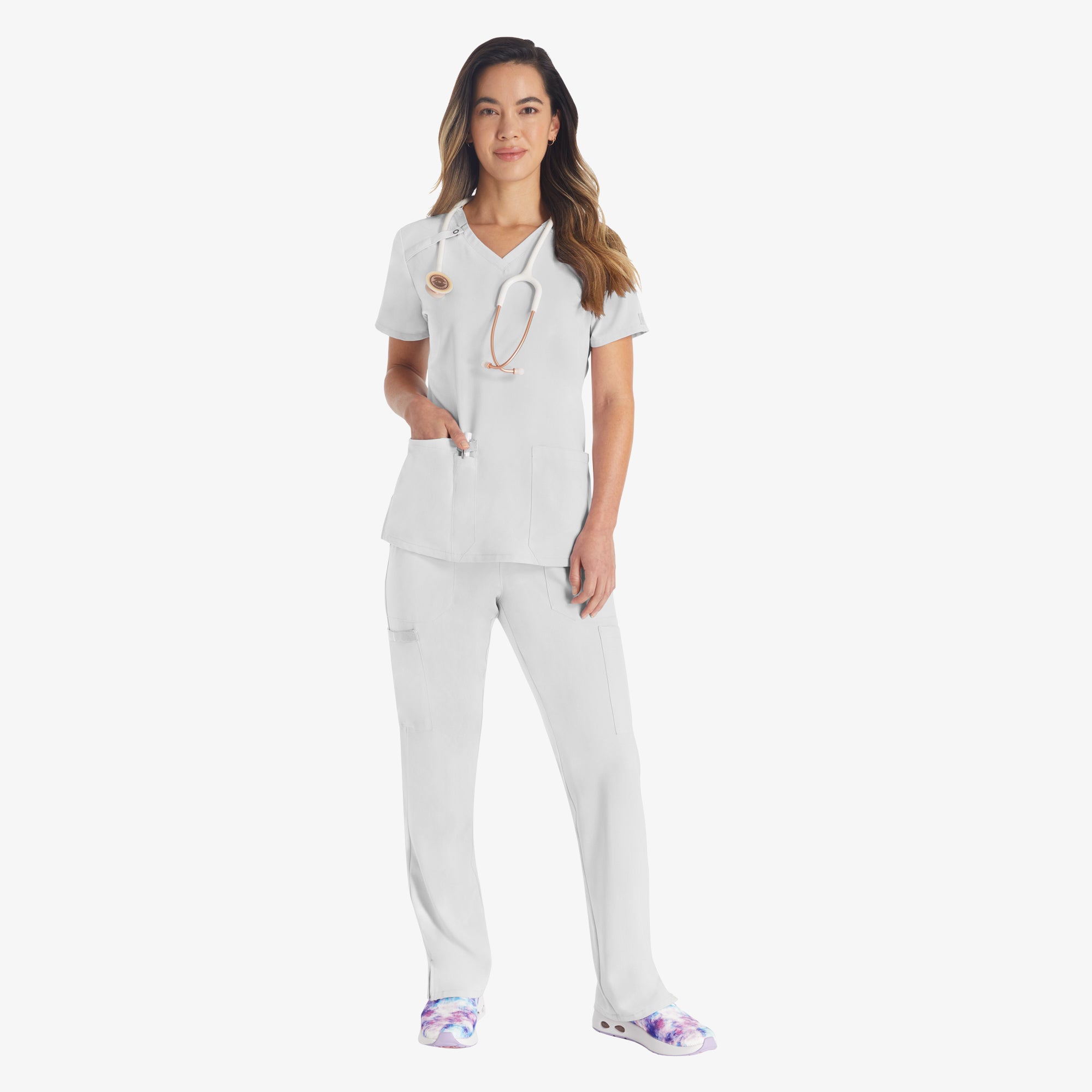 Women's EDS Essentials V-Neck Scrub Top - 图片 5