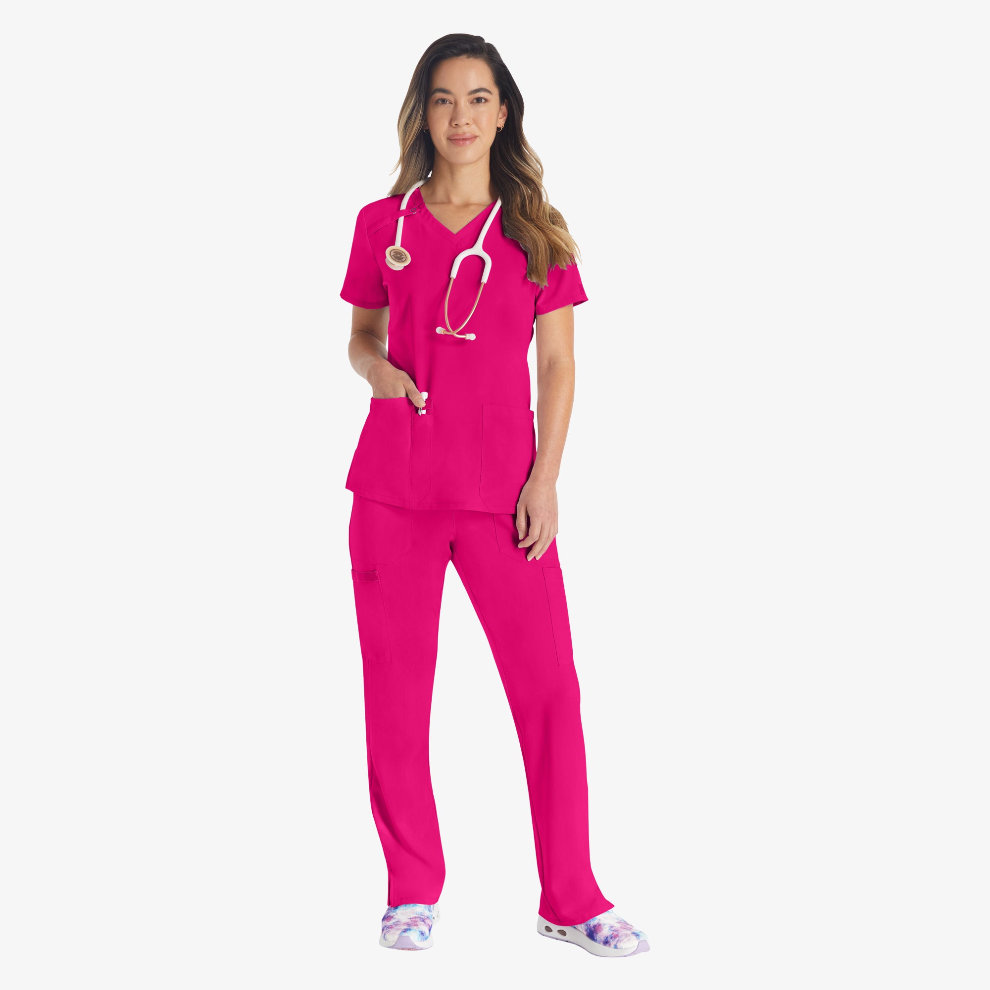 Women's EDS Essentials V-Neck Scrub Top - 图片 5