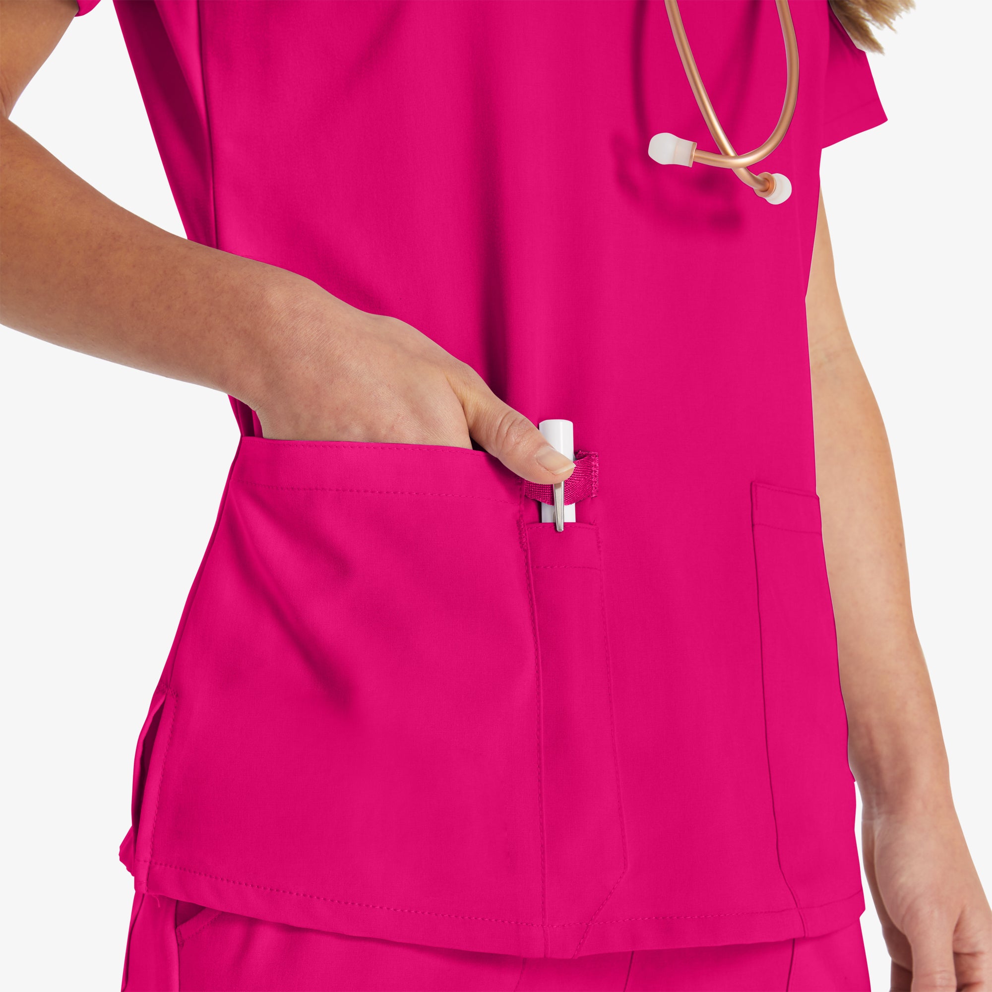 Women's EDS Essentials V-Neck Scrub Top - 图片 6