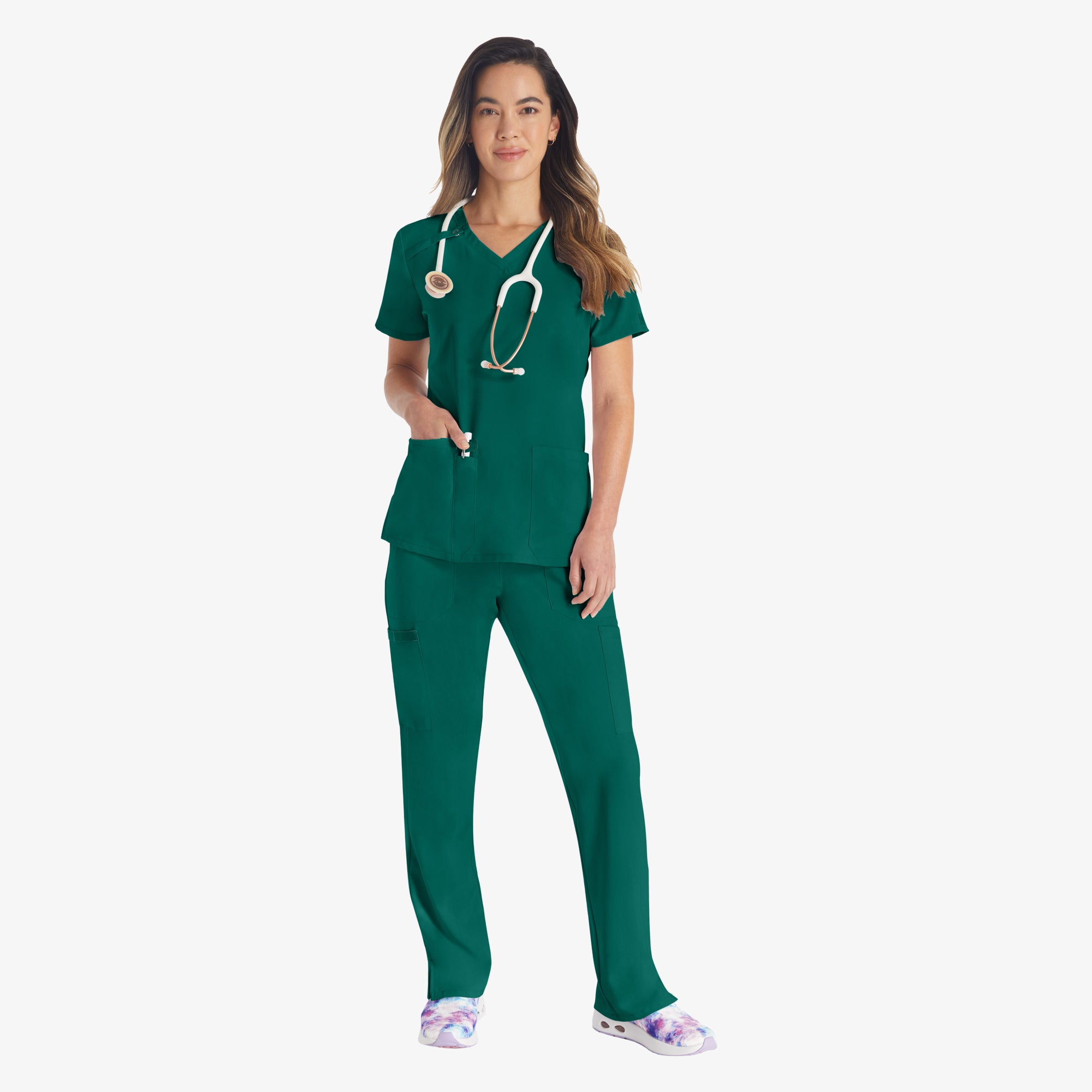 Women's EDS Essentials V-Neck Scrub Top - 图片 5
