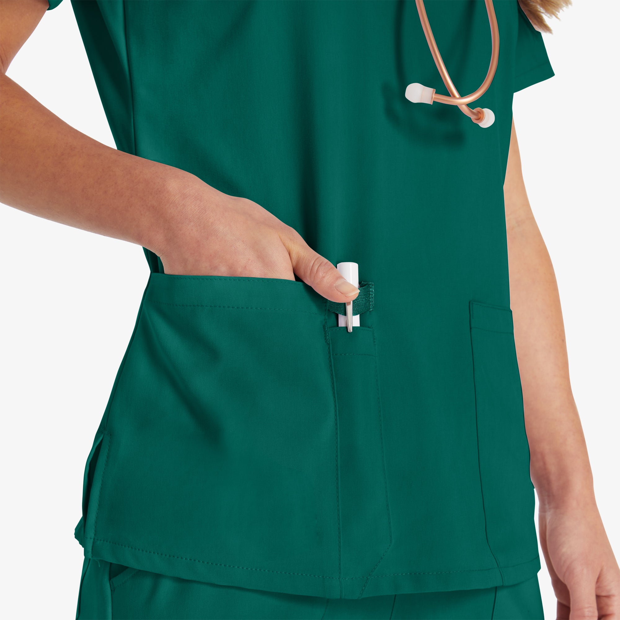 Women's EDS Essentials V-Neck Scrub Top - 图片 6