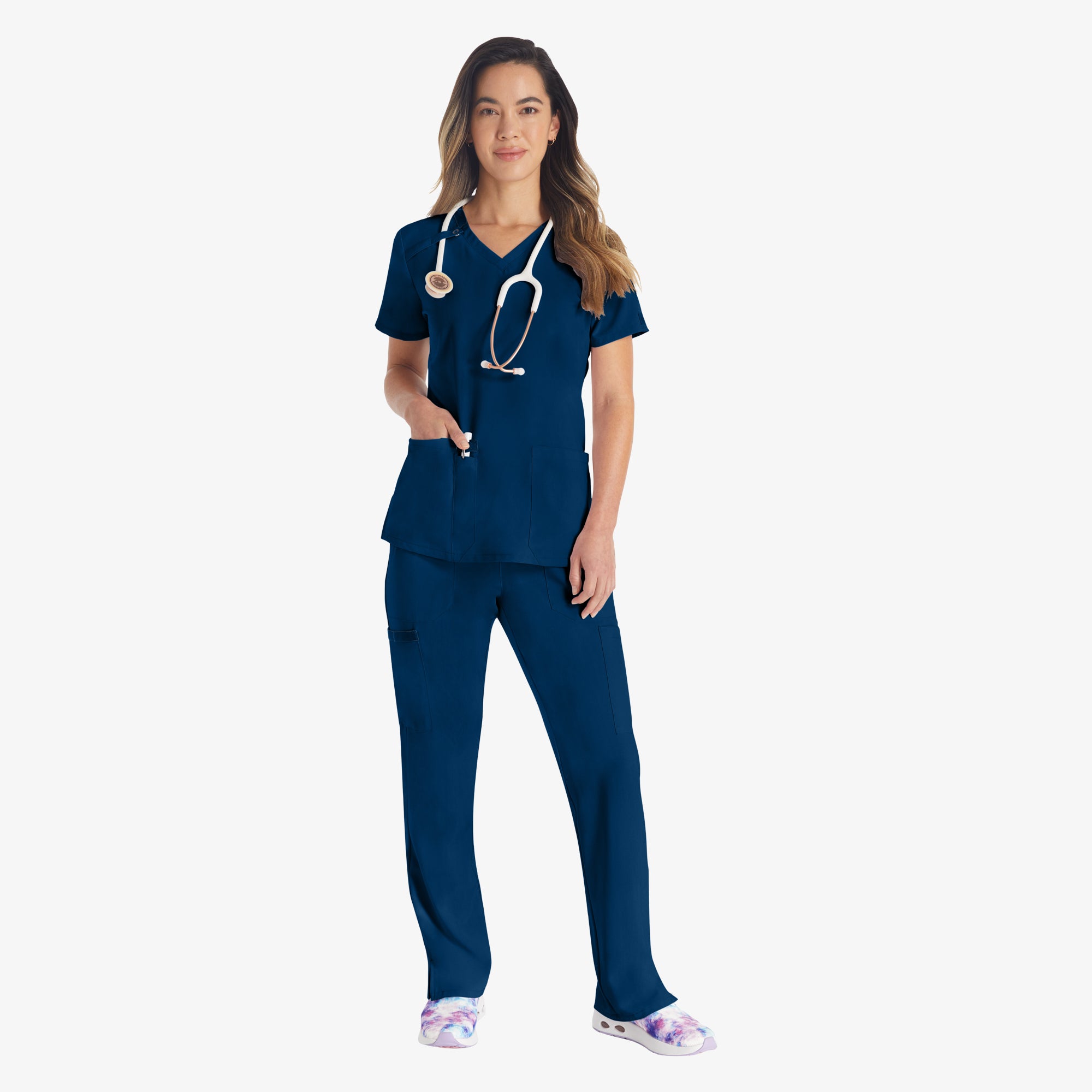 Women's EDS Essentials V-Neck Scrub Top - 图片 5