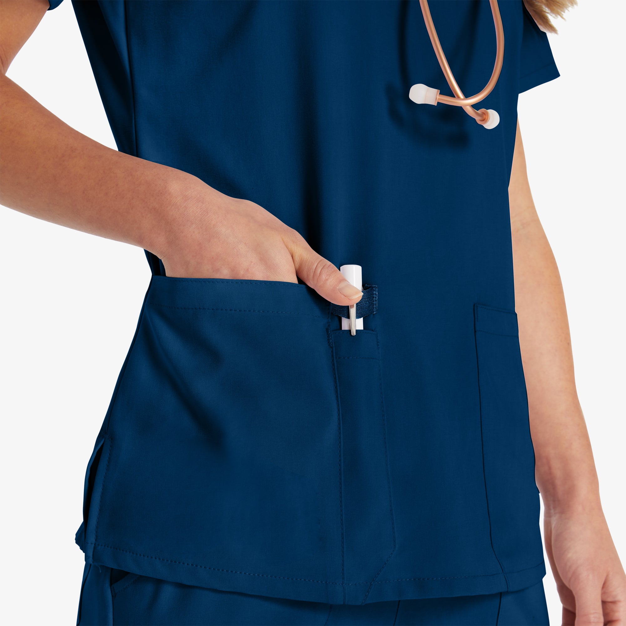 Women's EDS Essentials V-Neck Scrub Top - 图片 6