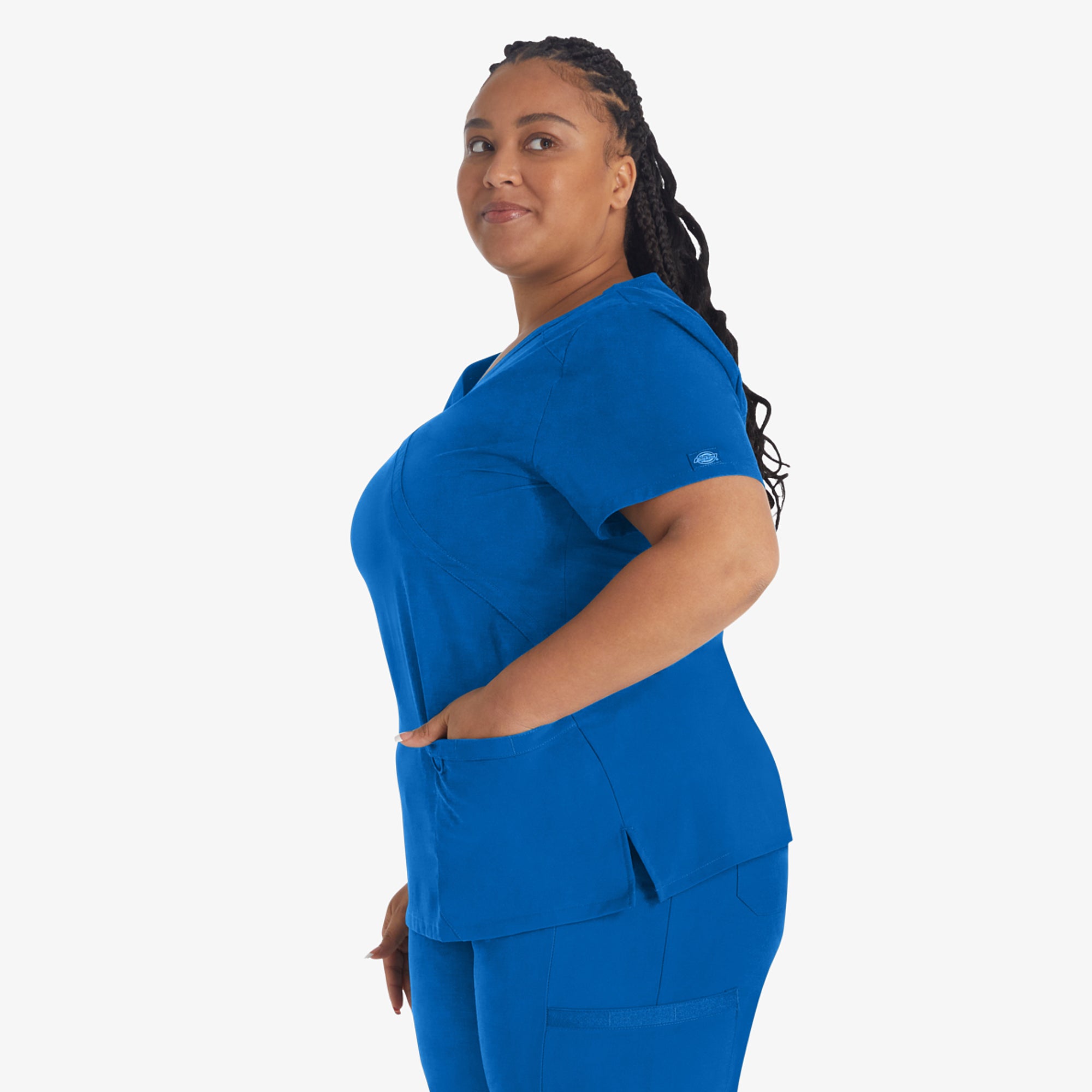 Women's EDS Essentials Mock Wrap Scrub Top - 图片 3