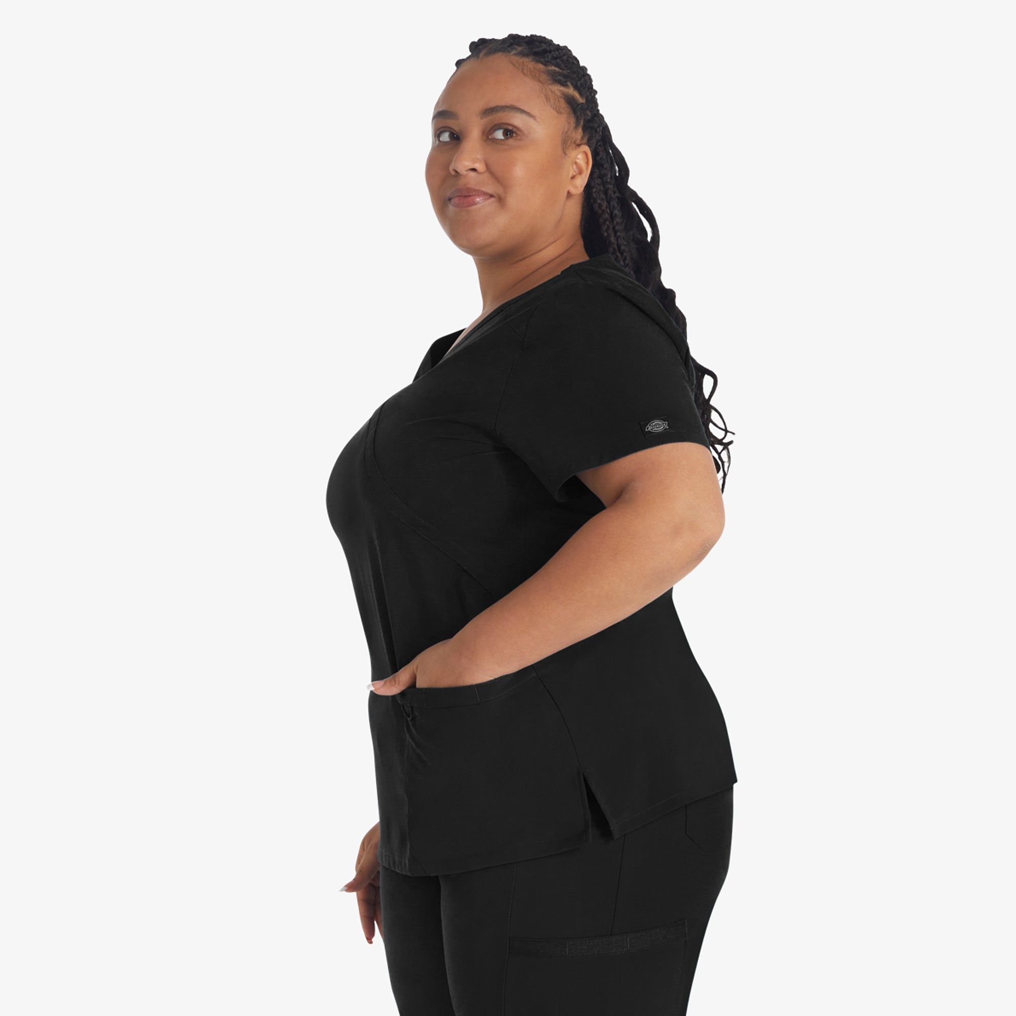 Women's EDS Essentials Mock Wrap Scrub Top - 图片 3