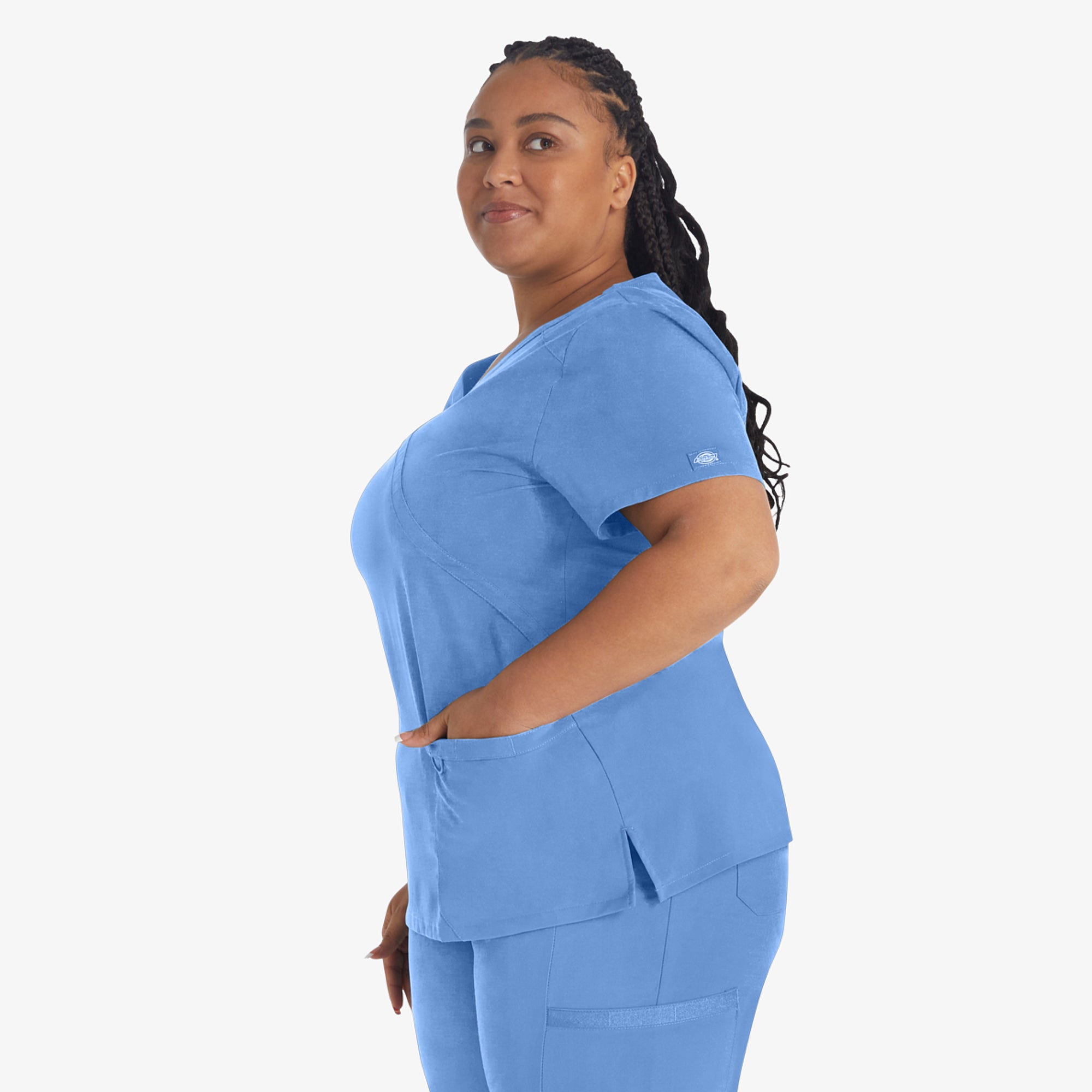 Women's EDS Essentials Mock Wrap Scrub Top - 图片 3