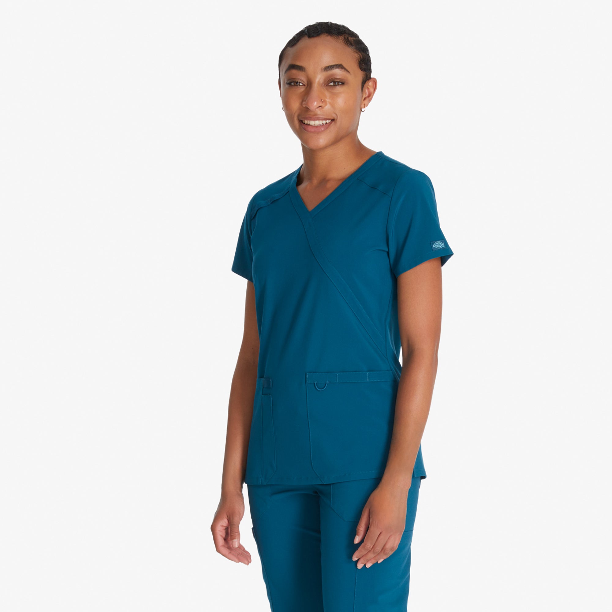 Women's EDS Essentials Mock Wrap Scrub Top - 图片 3