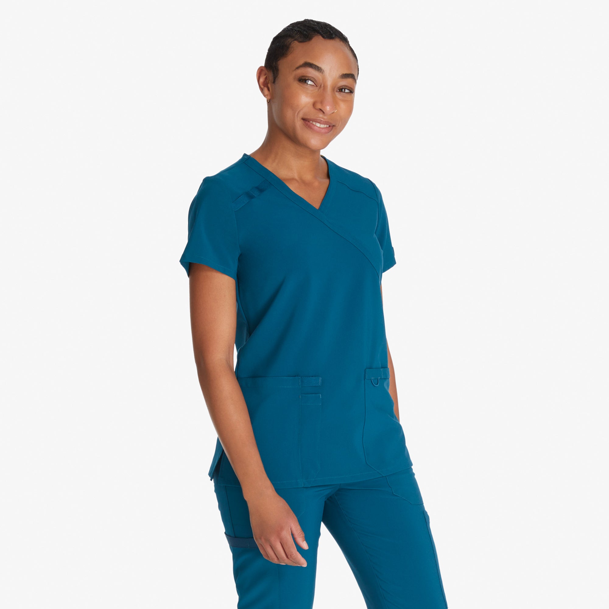 Women's EDS Essentials Mock Wrap Scrub Top - 图片 4