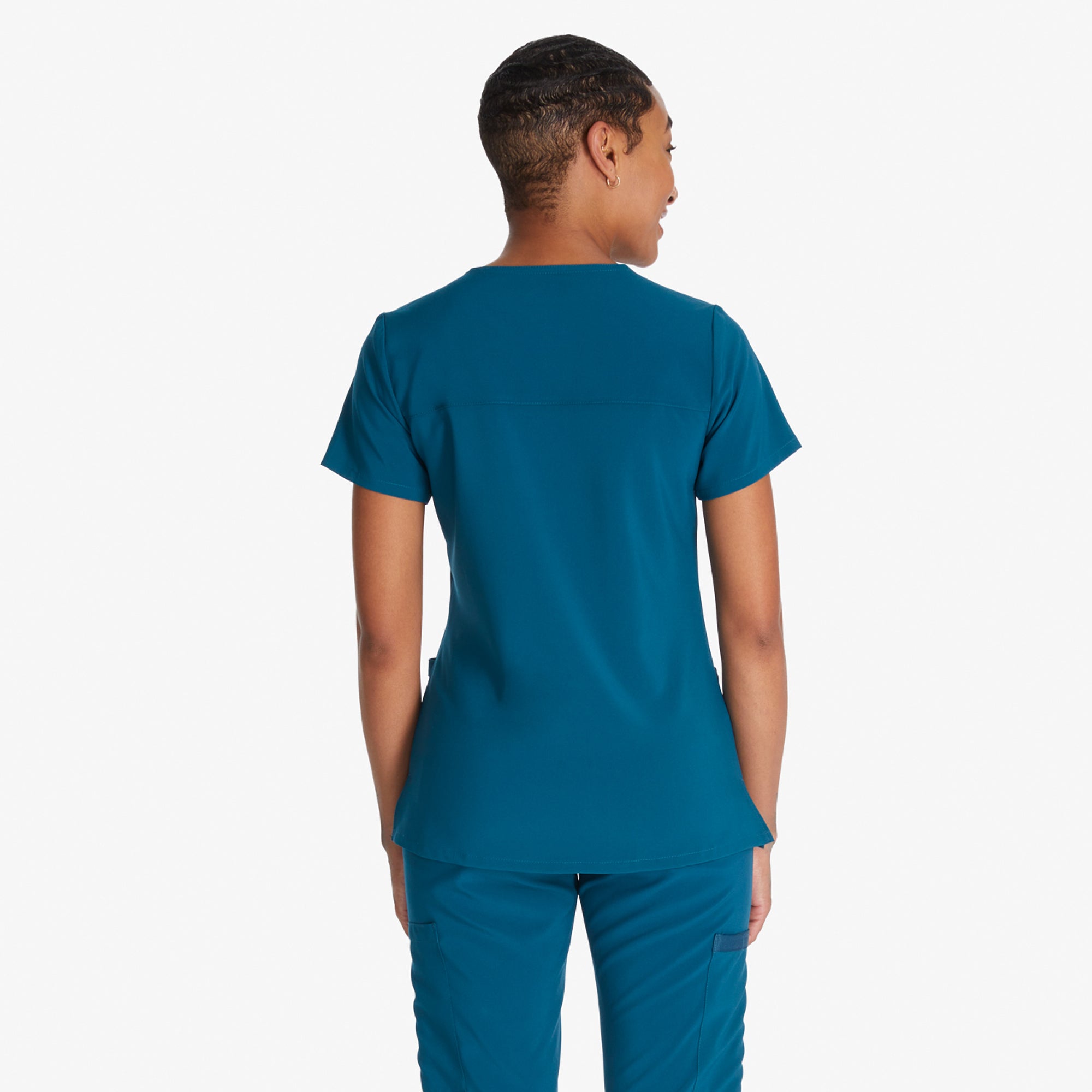 Women's EDS Essentials Mock Wrap Scrub Top - 图片 2