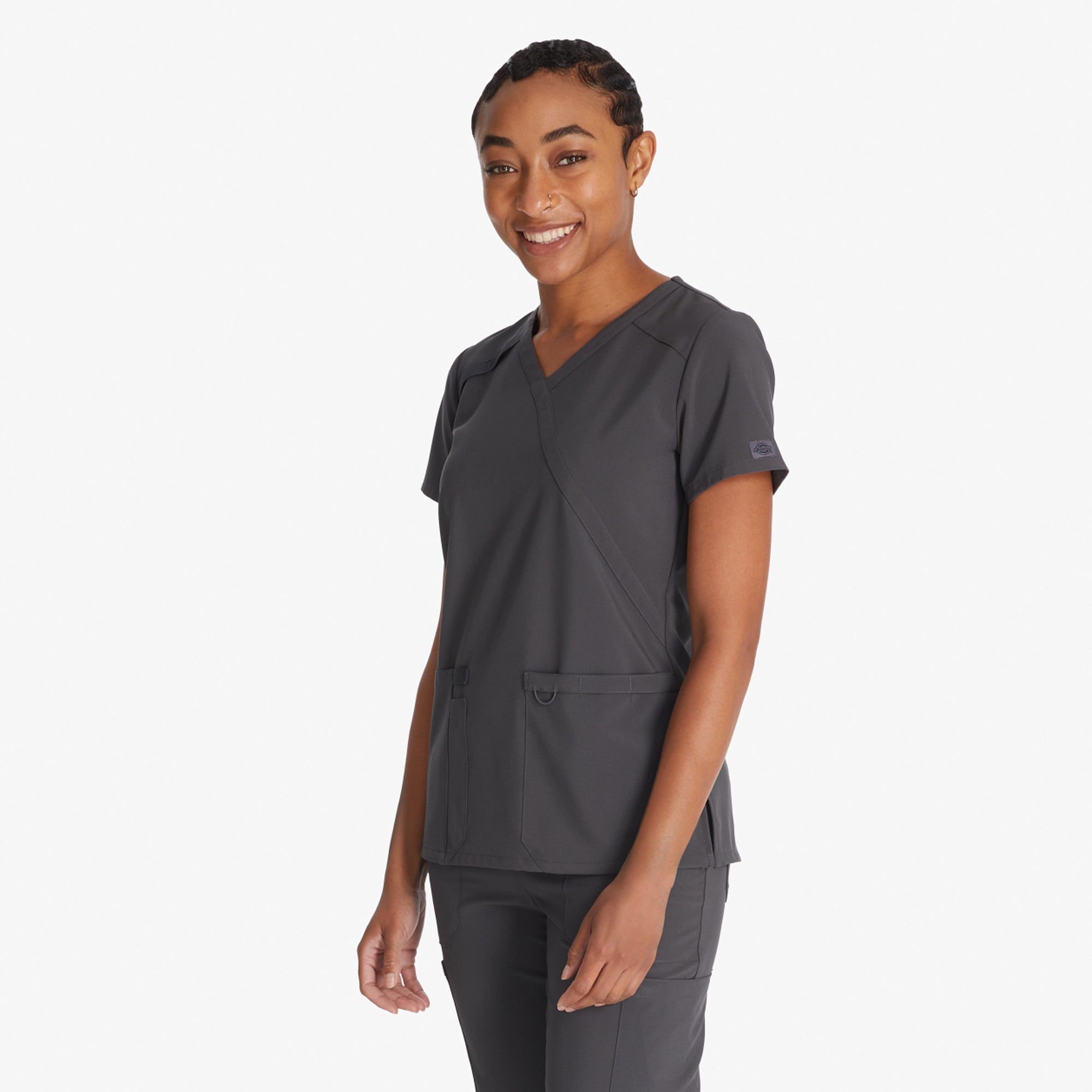 Women's EDS Essentials Mock Wrap Scrub Top - 图片 3