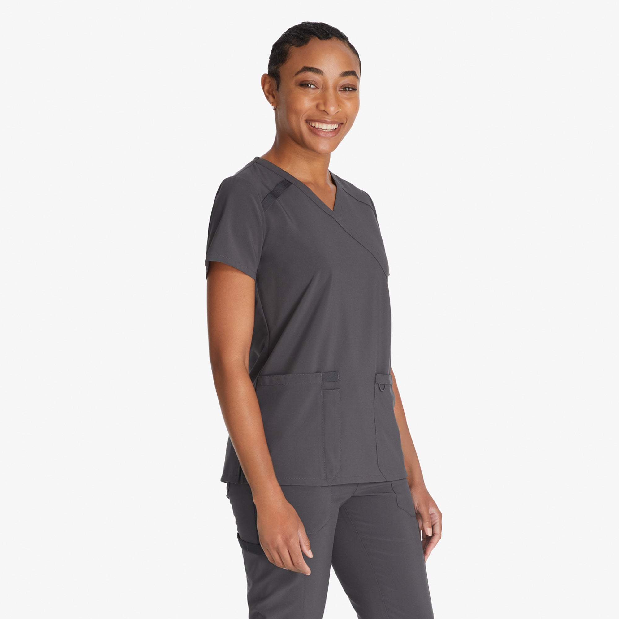 Women's EDS Essentials Mock Wrap Scrub Top - 图片 4