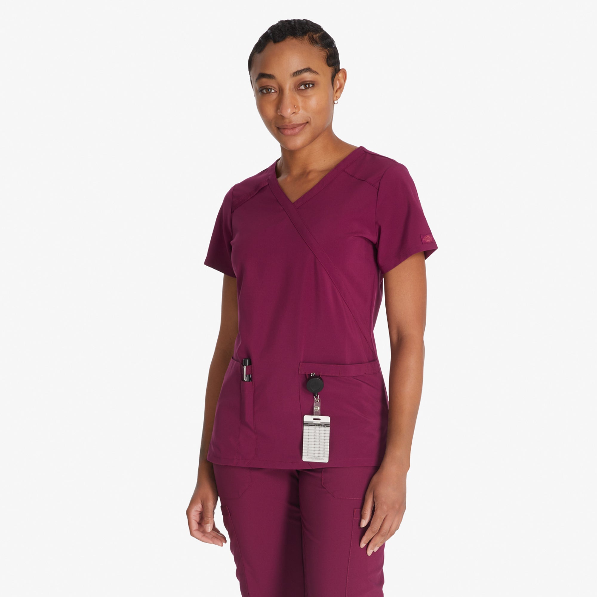 Women's EDS Essentials Mock Wrap Scrub Top - 图片 3