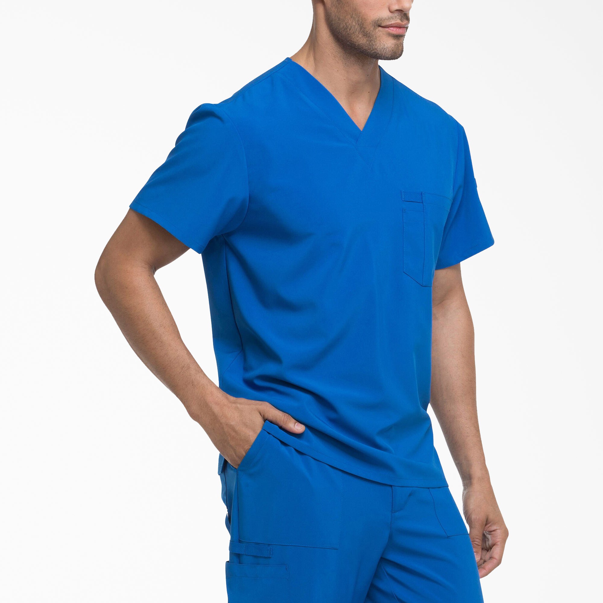 Men's EDS Essentials Tuckable V-Neck Scrub Top - 图片 4